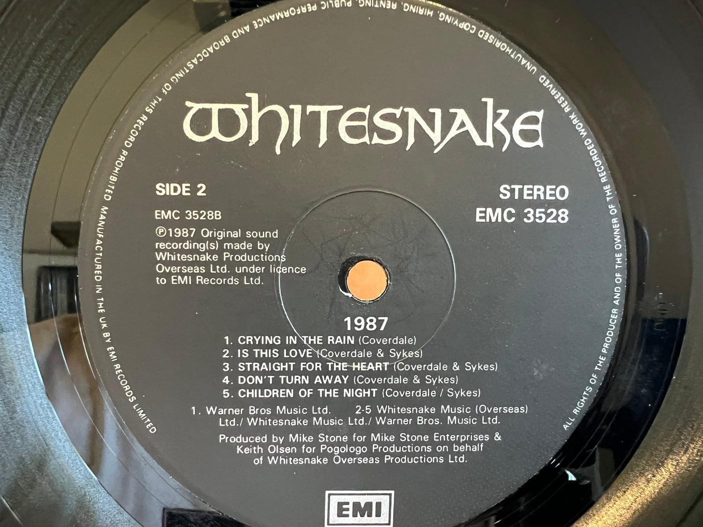 WHITESNAKE - 1987 - USED LP VINYL - VG+/VG+