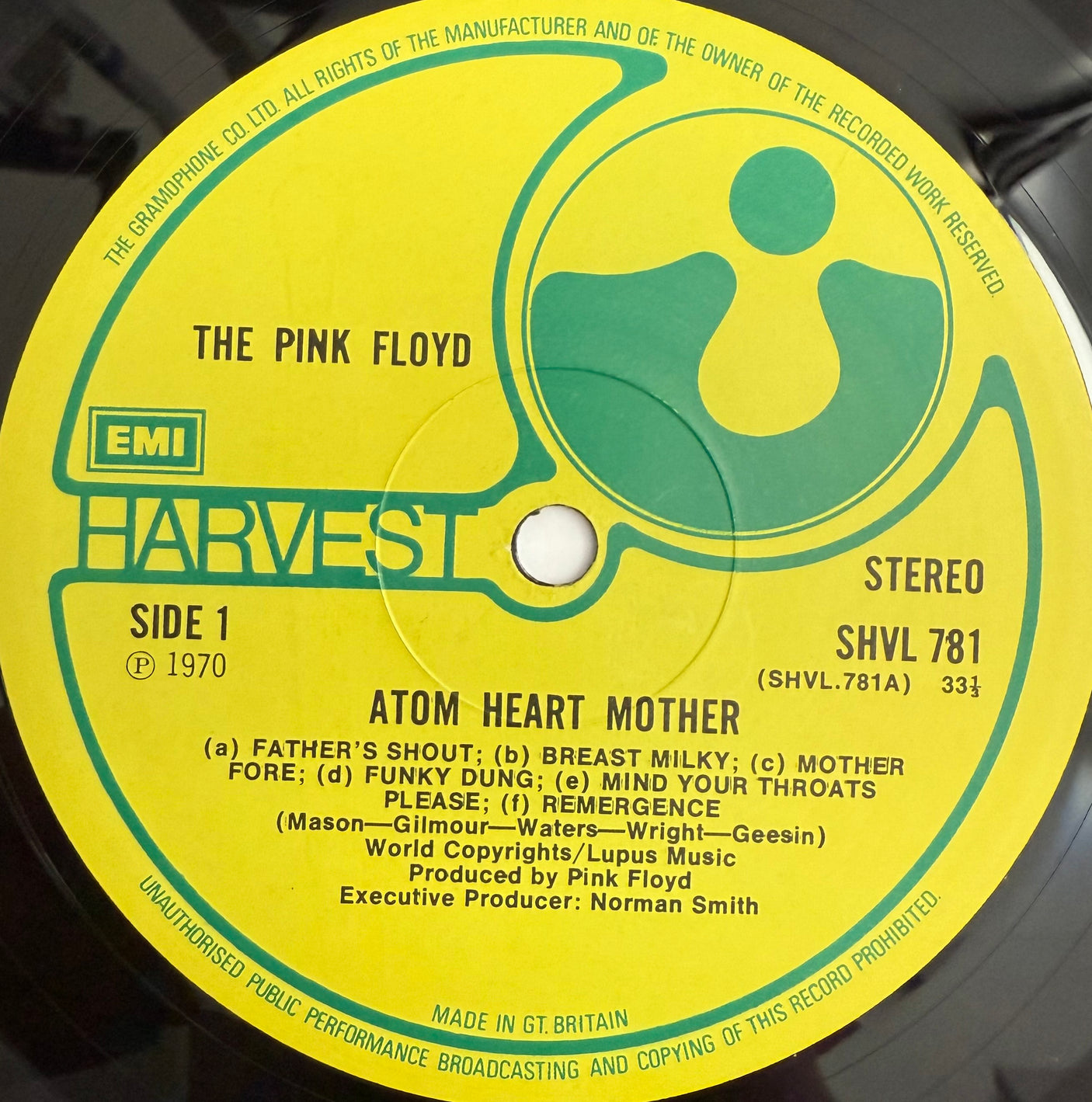 PINK FLOYD - Atom Heart Mother - USED LP VINYL - ORIGINAL 1971 UK PRESS - VG+/VG