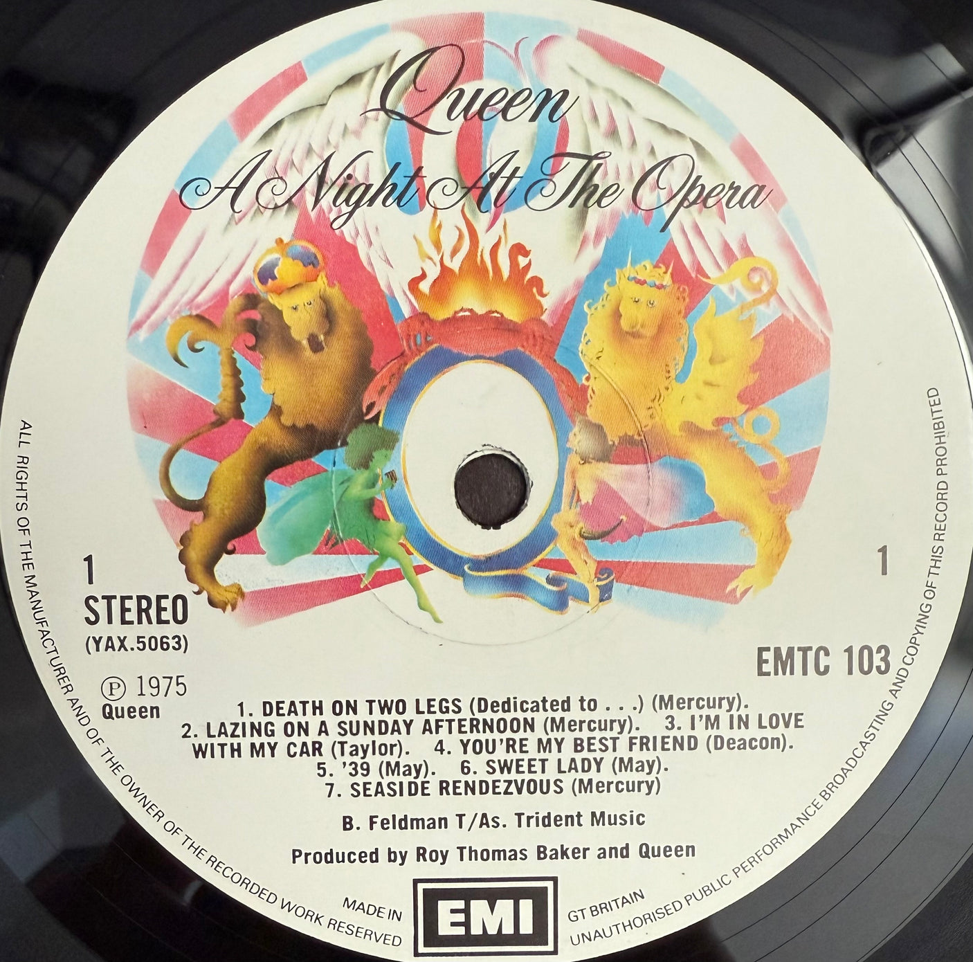 QUEEN - A Night At The Opera - USED LP VINYL - ORIGINAL 1975 UK PRESS - VG+/VG+