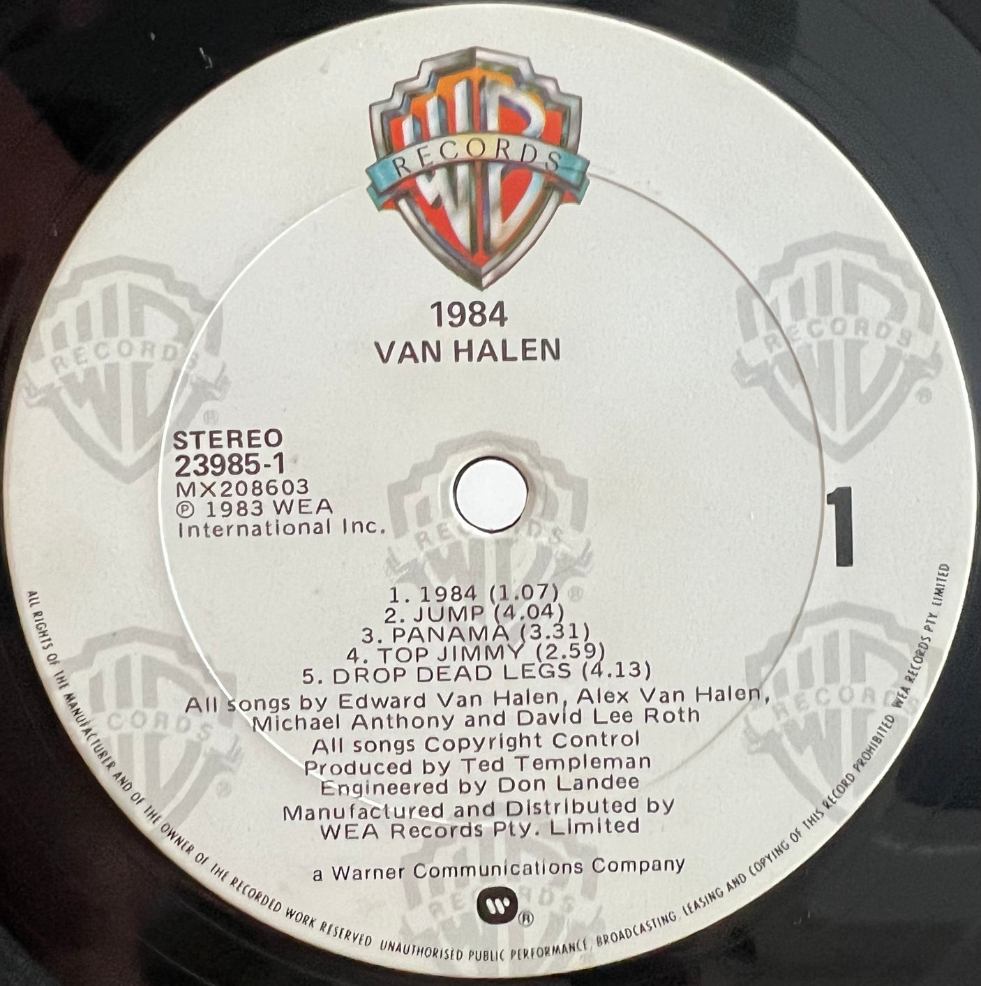 VAN HALEN - 1984 - USED LP VINYL - VG+/VG