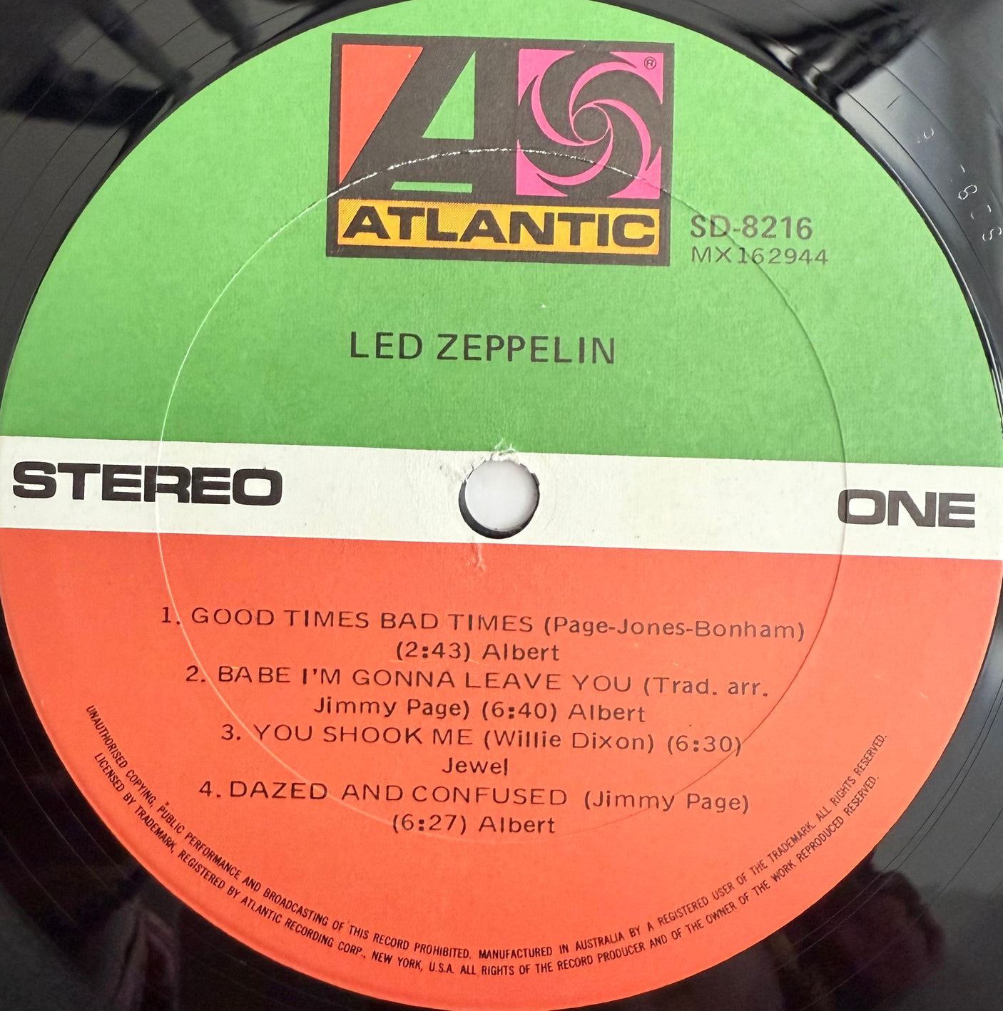 LED ZEPPELIN - Led Zeppelin (Self Titled) - USED LP VINYL - ORIGINAL 1970 AUSTRALIAN PRESS - VG/NM