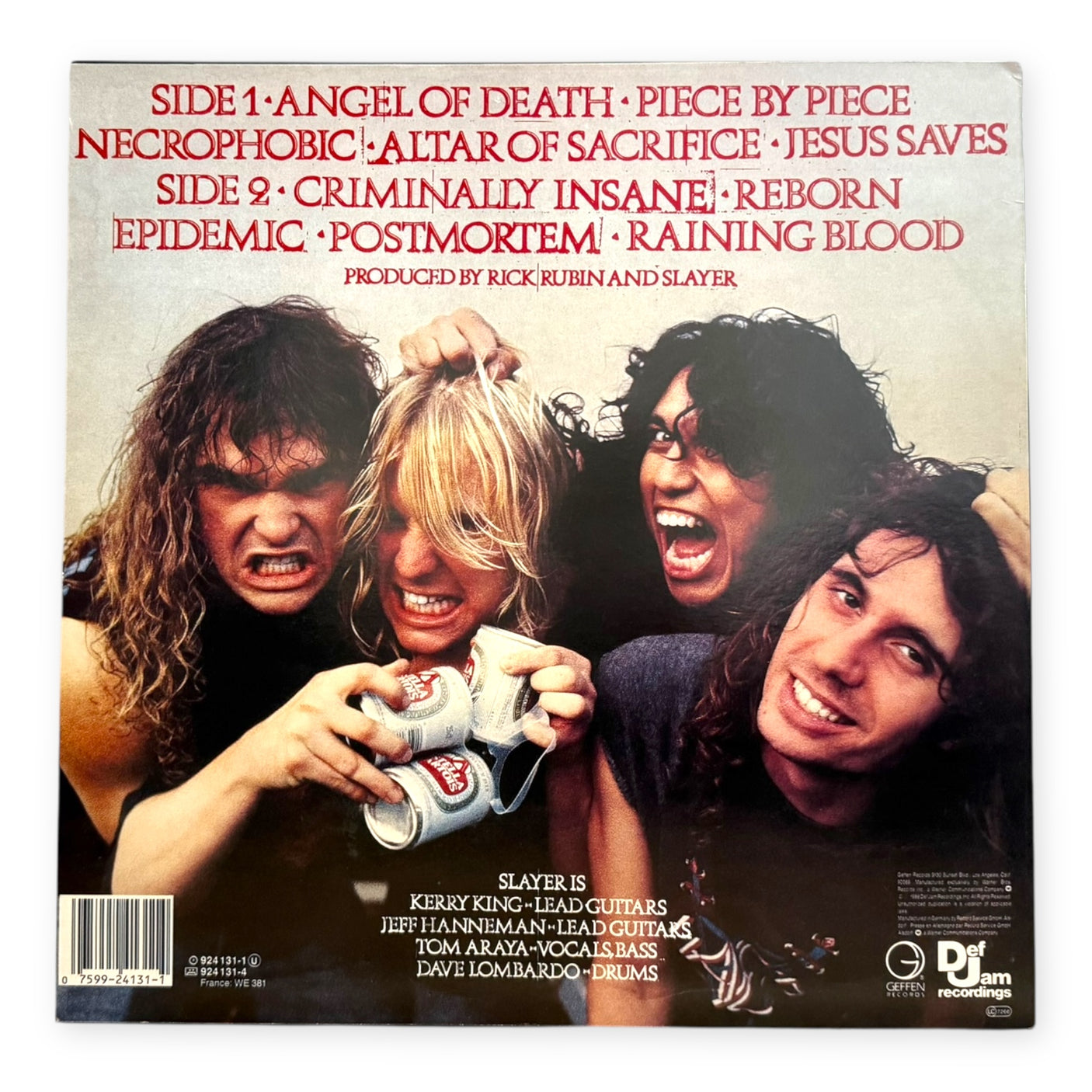 SLAYER - Reign In Blood - USED LP VINYL - ORIGINAL 1986 EUROPE PRESS - VG+/VG+