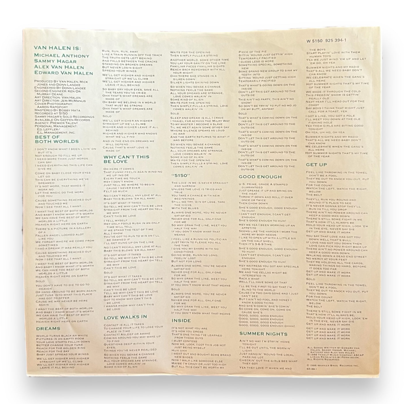 VAN HALEN - 5150 - USED LP VINYL - NM/NM