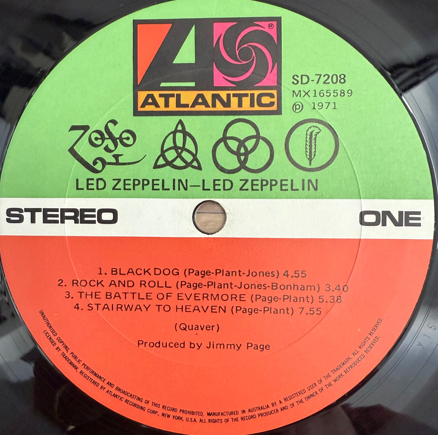 LED ZEPPELIN - Led Zeppelin IV - USED LP VINYL - ORIGINAL 1971 AUSTRALIAN PRESS - VG/VG+