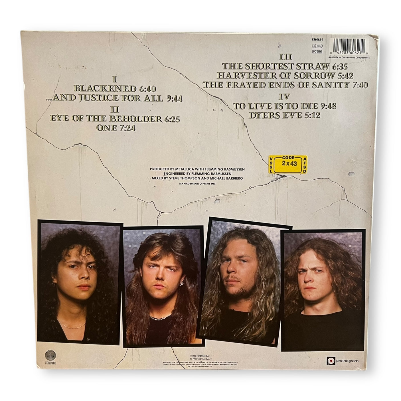 METALLICA - And Justice For All - USED LP VINYL - VG+/VG+