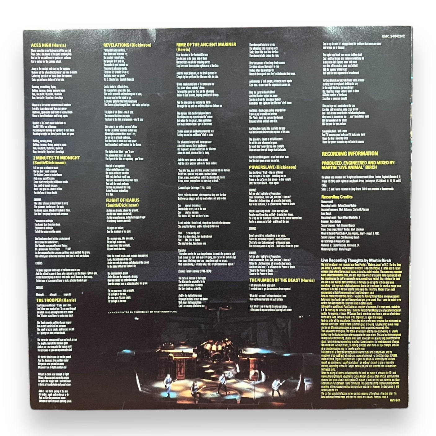 IRON MAIDEN - Live After Death - USED LP VINYL - NM/NM