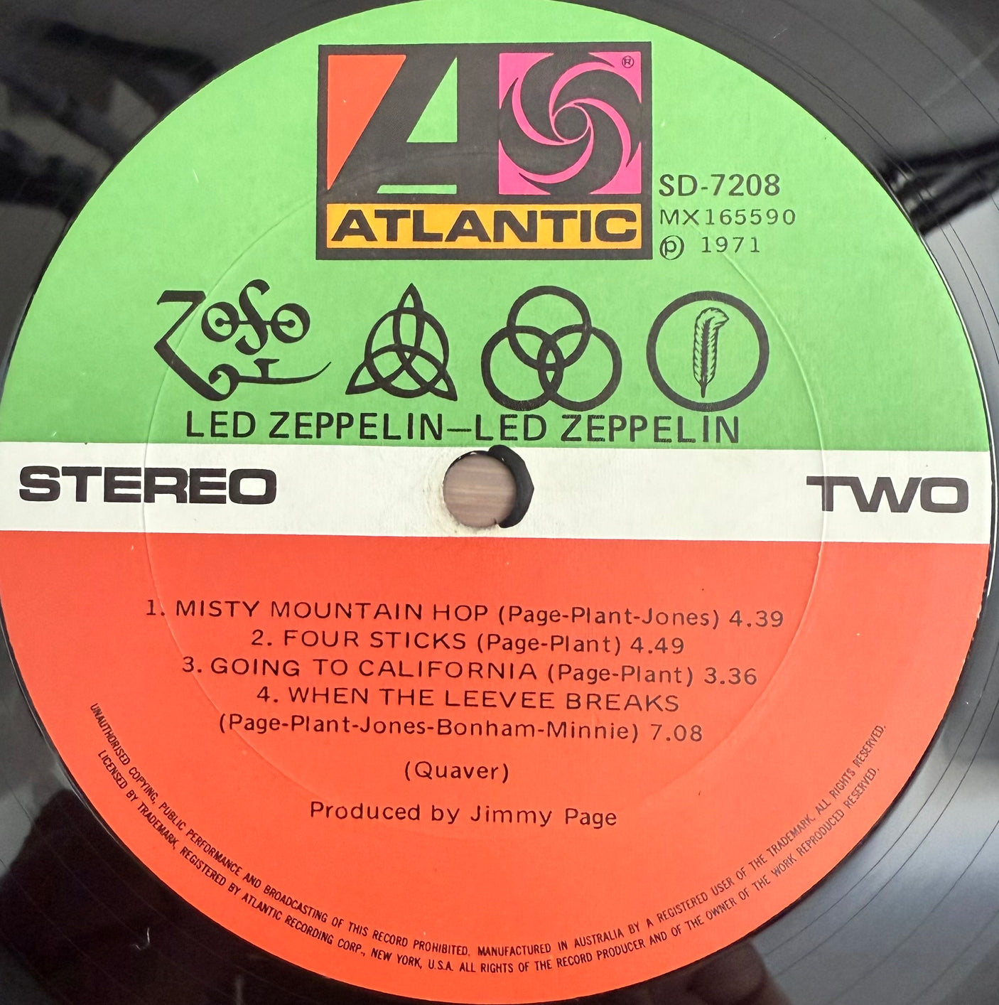 LED ZEPPELIN - Led Zeppelin IV - USED LP VINYL - ORIGINAL 1971 AUSTRALIAN PRESS - VG/VG+