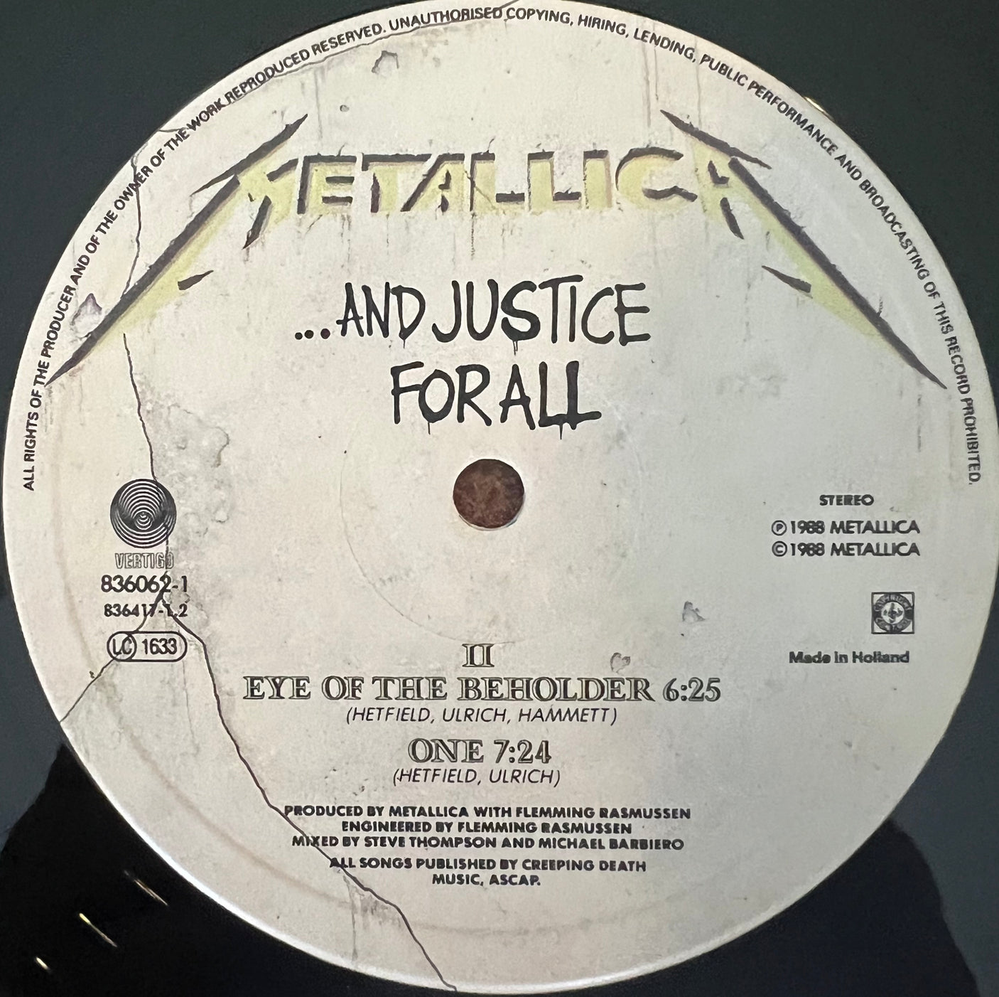 METALLICA - And Justice For All - USED LP VINYL - VG+/VG+