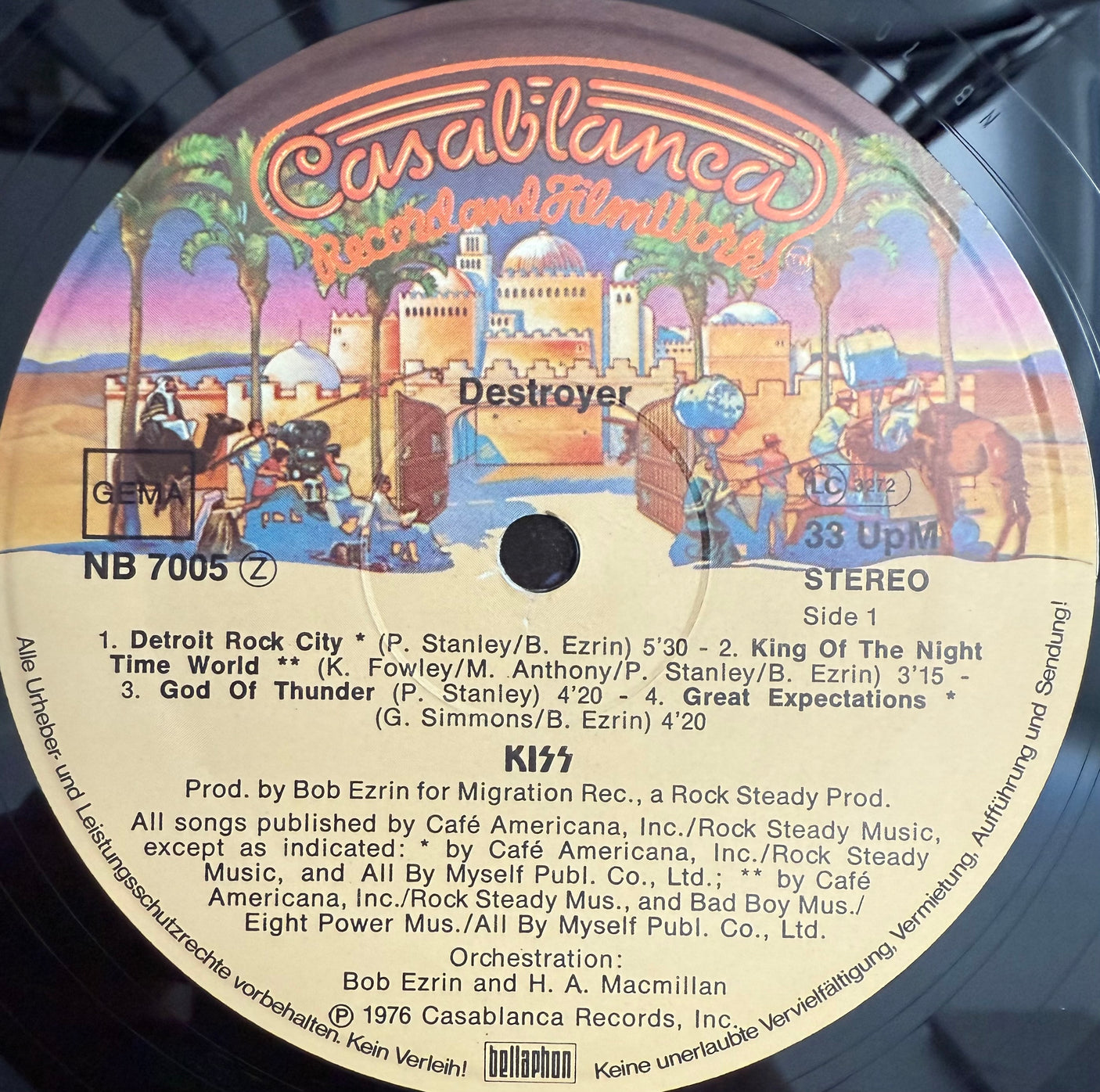 KISS - Destroyer - USED LP VINYL - 1977 GERMAN PRESS - VG+/VG+