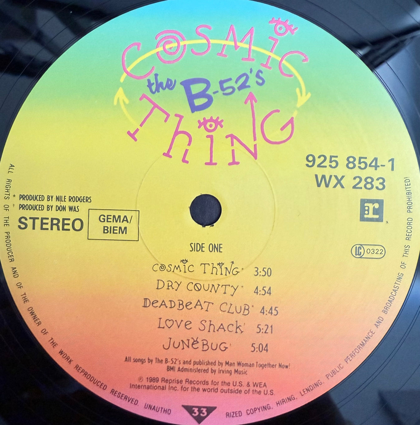 THE B-52’s - Cosmic Thing - USED LP VINYL - ORIGINAL 1989 EUROPE PRESS - VG+/VG+