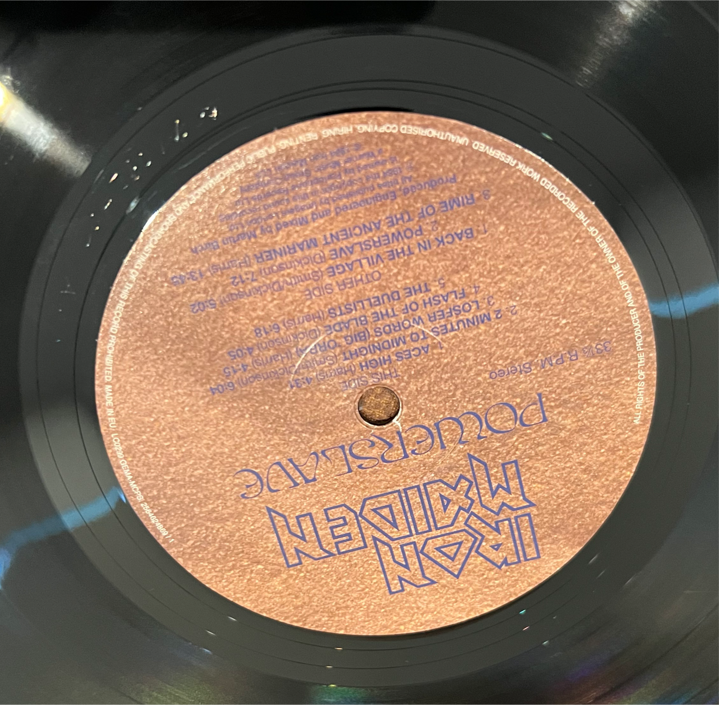 IRON MAIDEN - Powerslave - USED LP VINYL - 2014 REISSUE - NM/NM