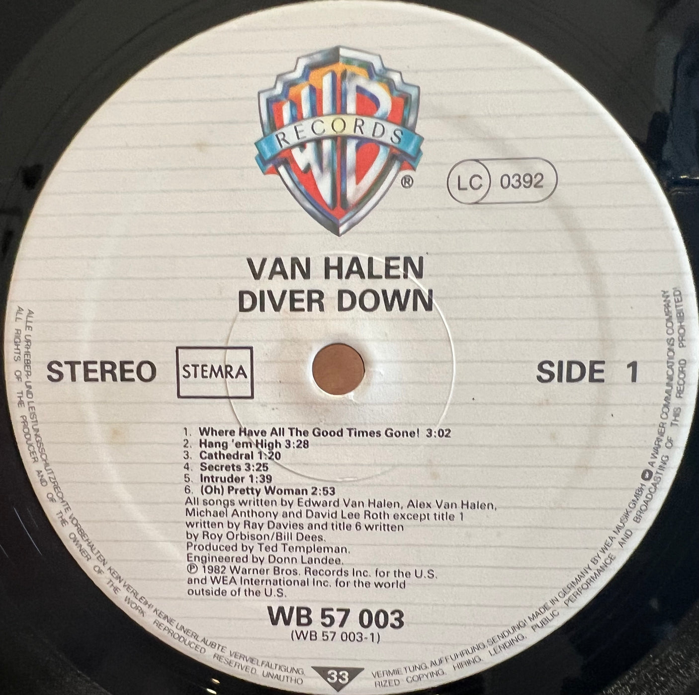 VAN HALEN - Diver Down- USED LP VINYL - VG+/VG+