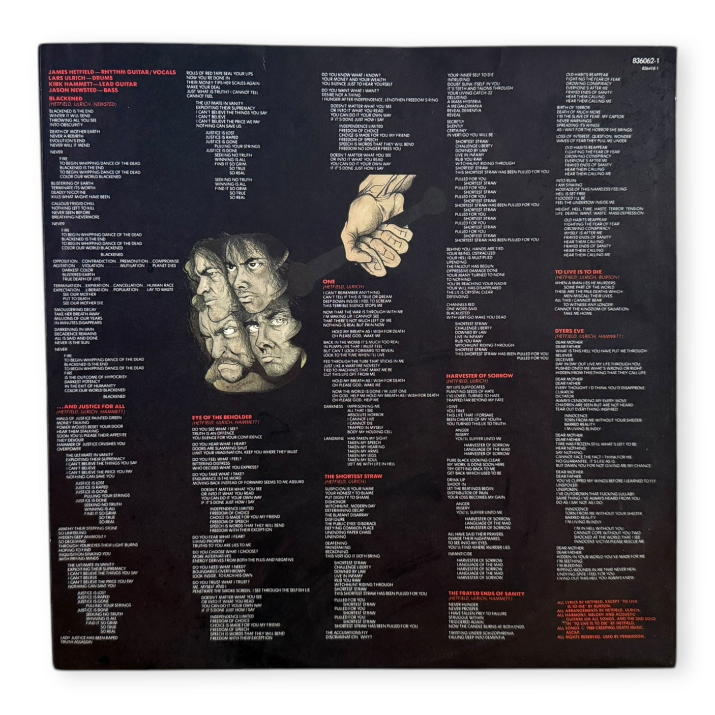 METALLICA - And Justice For All- USED LP VINYL - 1988 EUROPE PRESS - VG+/VG+