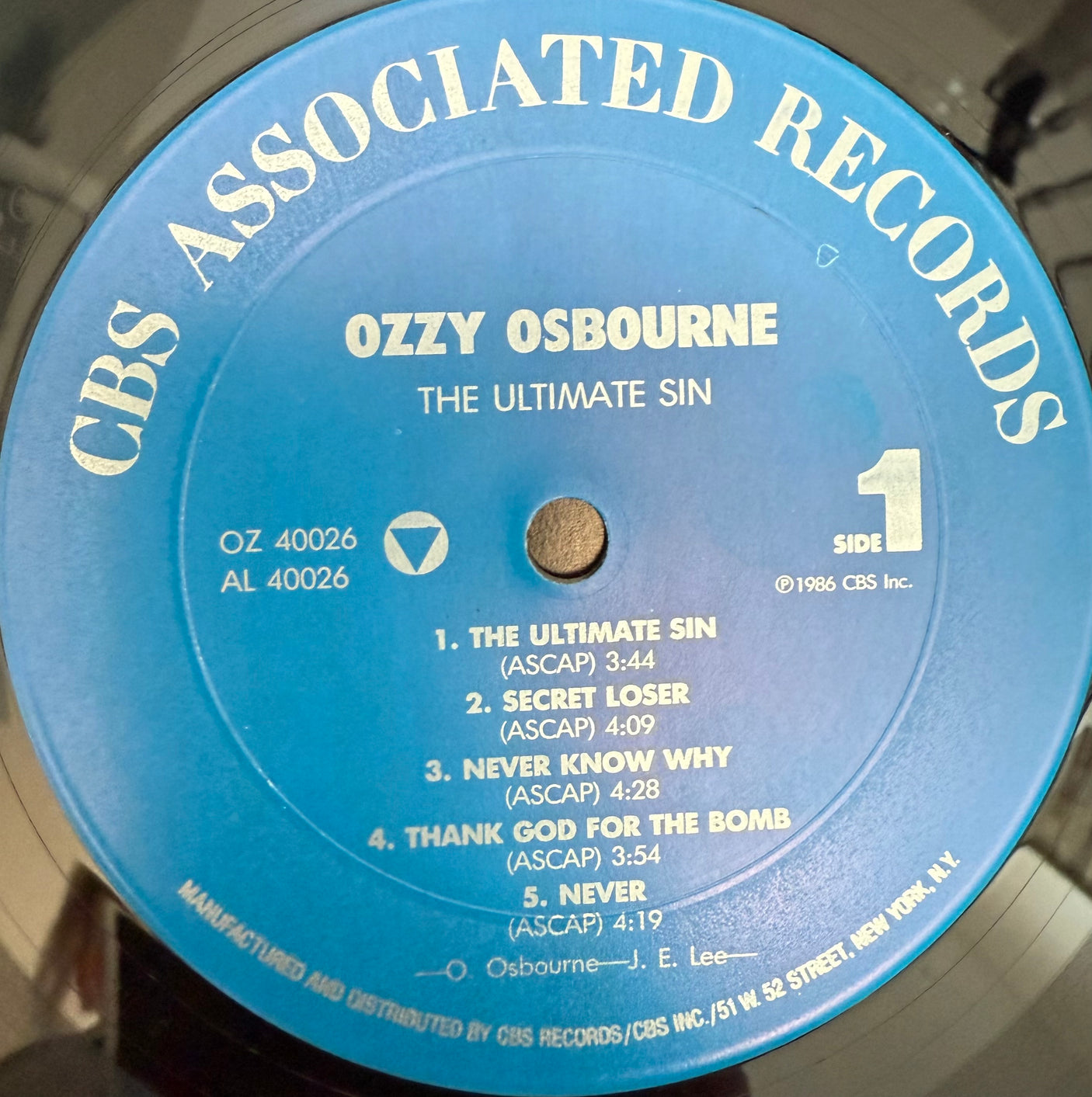 OZZY OSBOURNE - The Ultimate Sin | Original 1986 USA Press | Used LP Vinyl Album | VG+/VG+