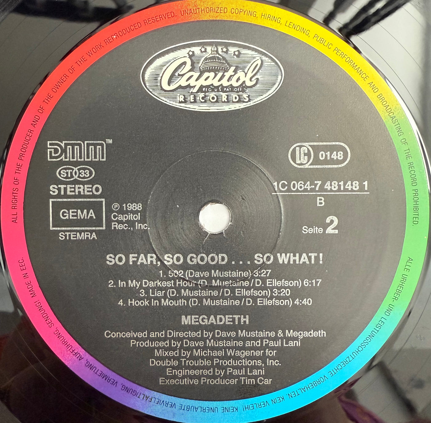 MEGADETH - So Far, So Good… So What! - USED LP VINYL - EUROPE PRESS - VG+/VG+