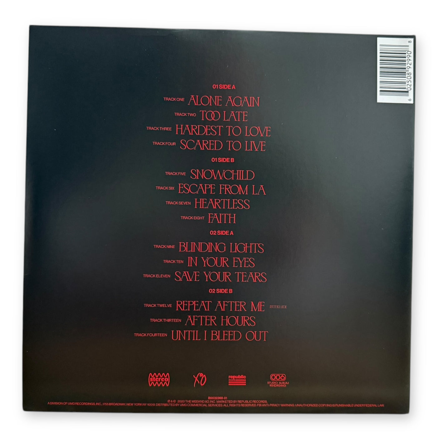 THE WEEKND - After Hours - USED LP VINYL - DELUXE EDITION - NM/NM