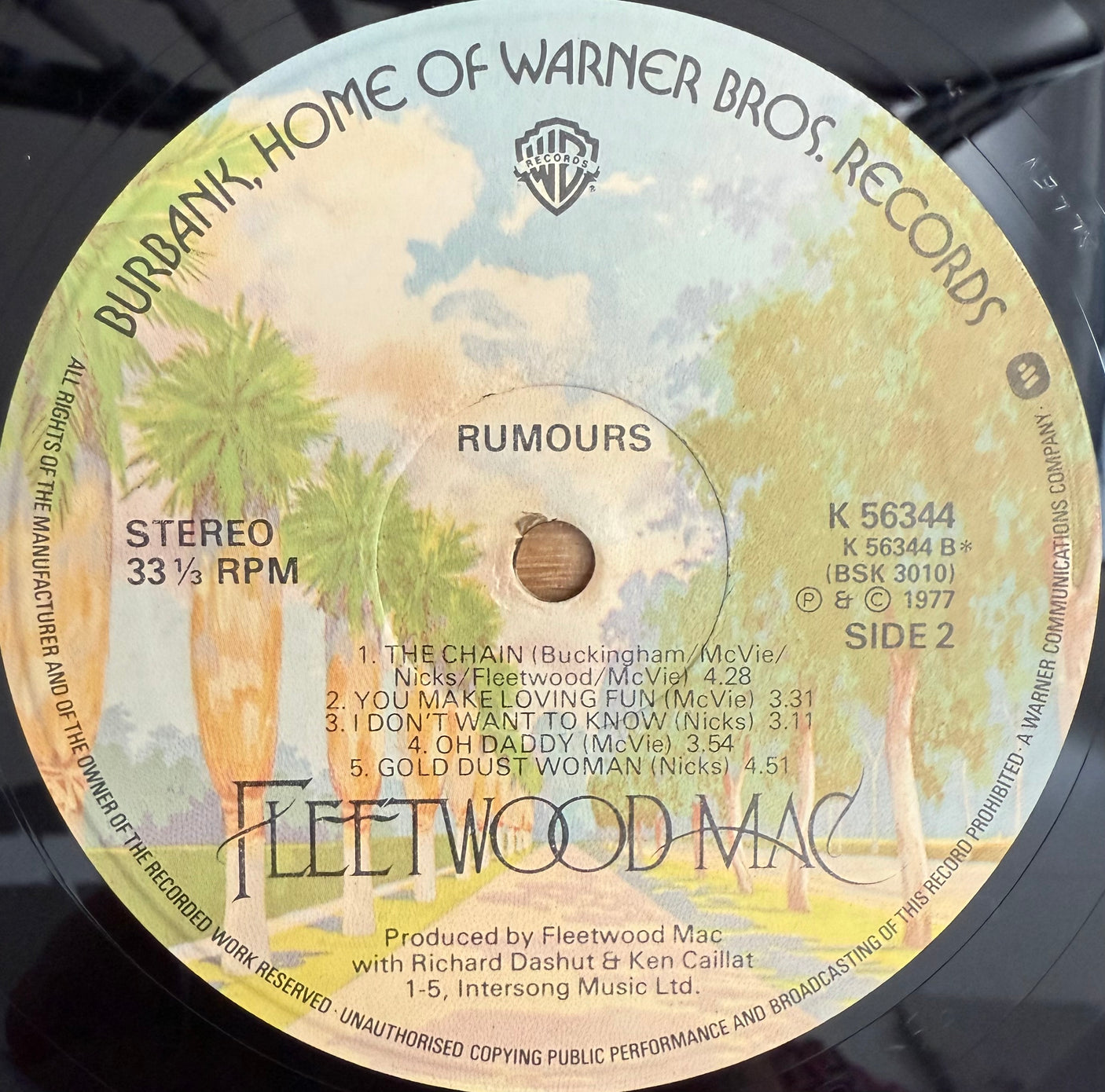 FLEETWOOD MAC - Rumours - USED LP VINYL - ORIGINAL 1977 UK PRESS - VG+/VG+