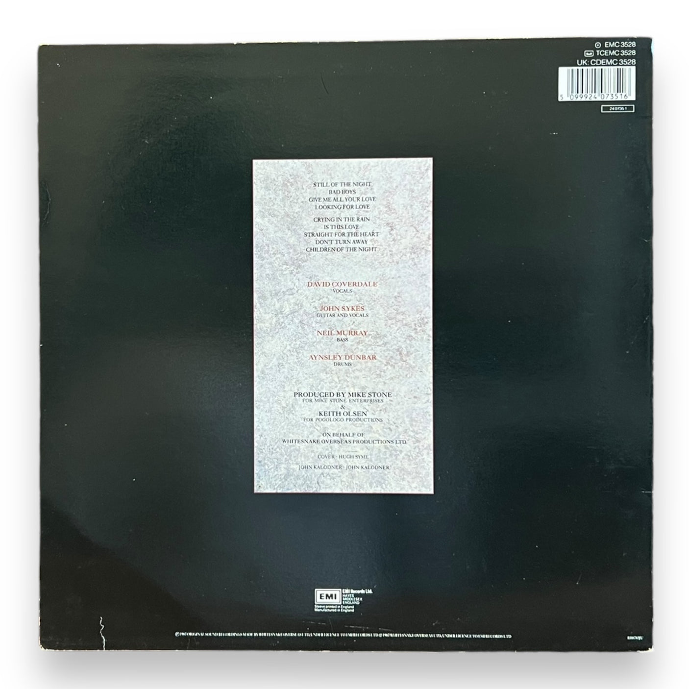 WHITESNAKE - 1987 - USED LP VINYL - VG+/VG+