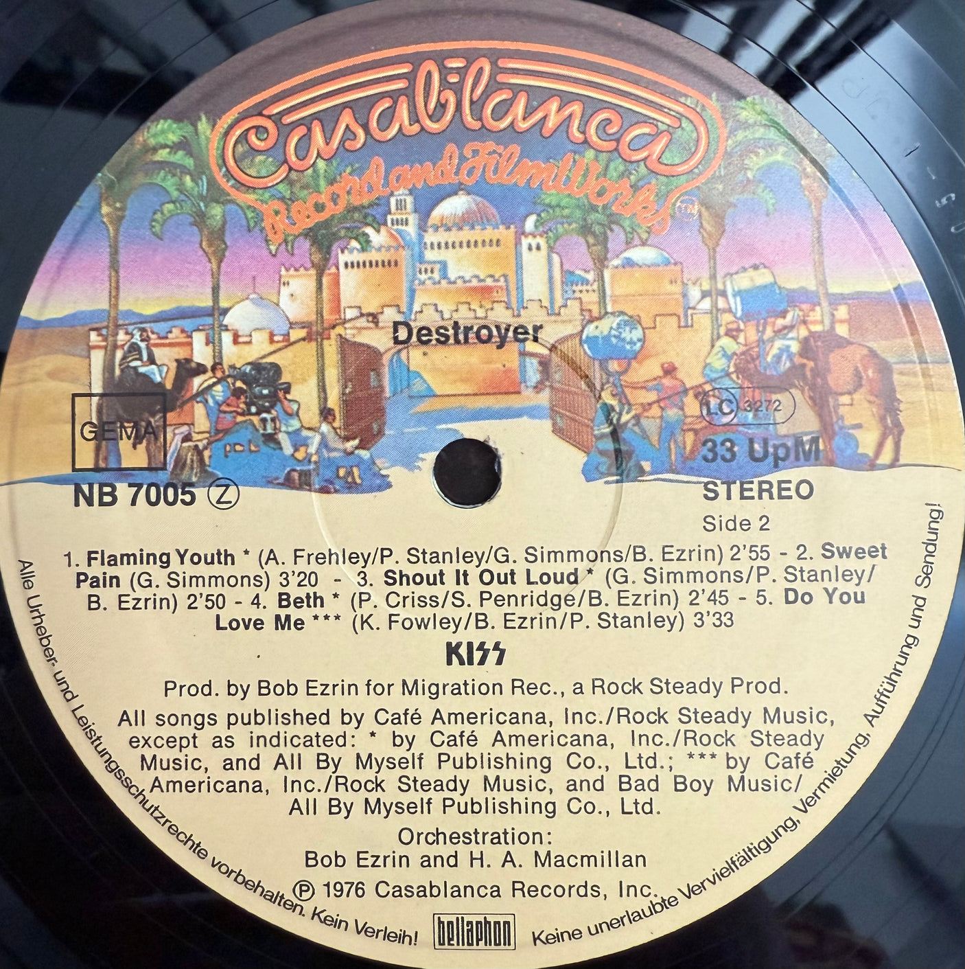 KISS - Destroyer - USED LP VINYL - 1977 GERMAN PRESS - VG+/VG+