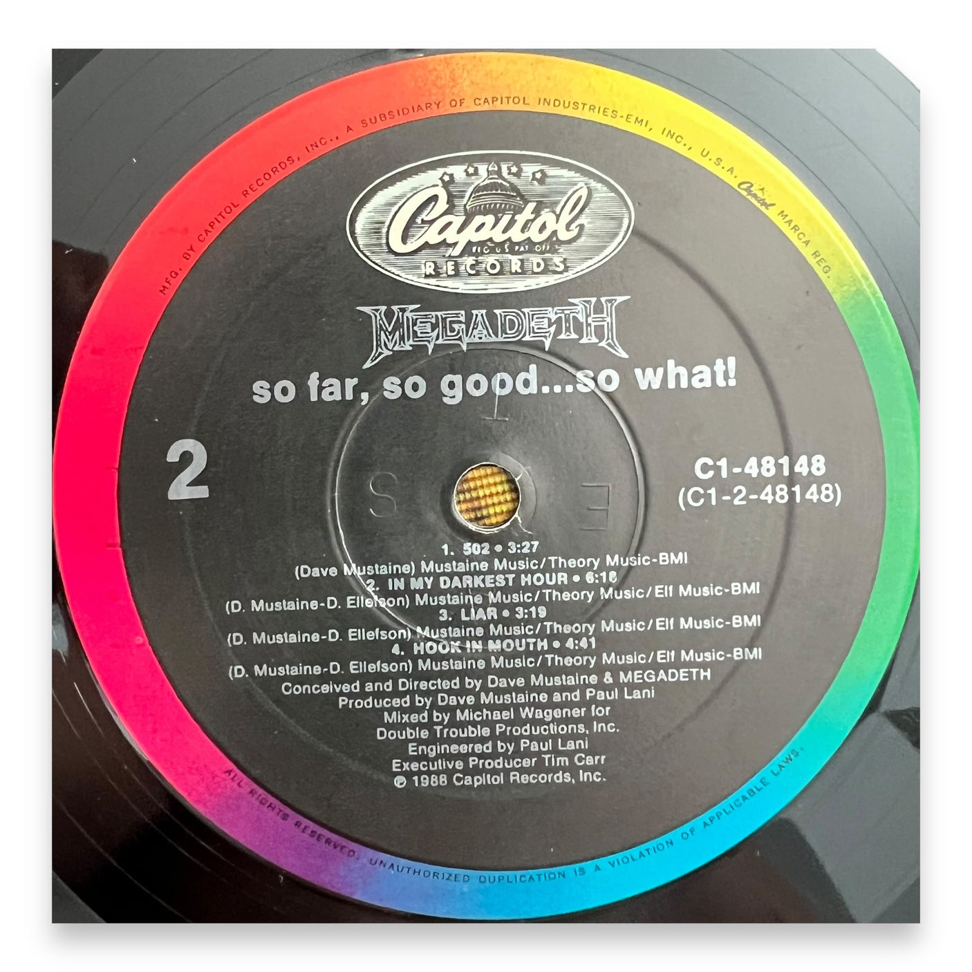 MEGADETH - So Far, So Good… So What! - USED LP VINYL - VG+/VG+