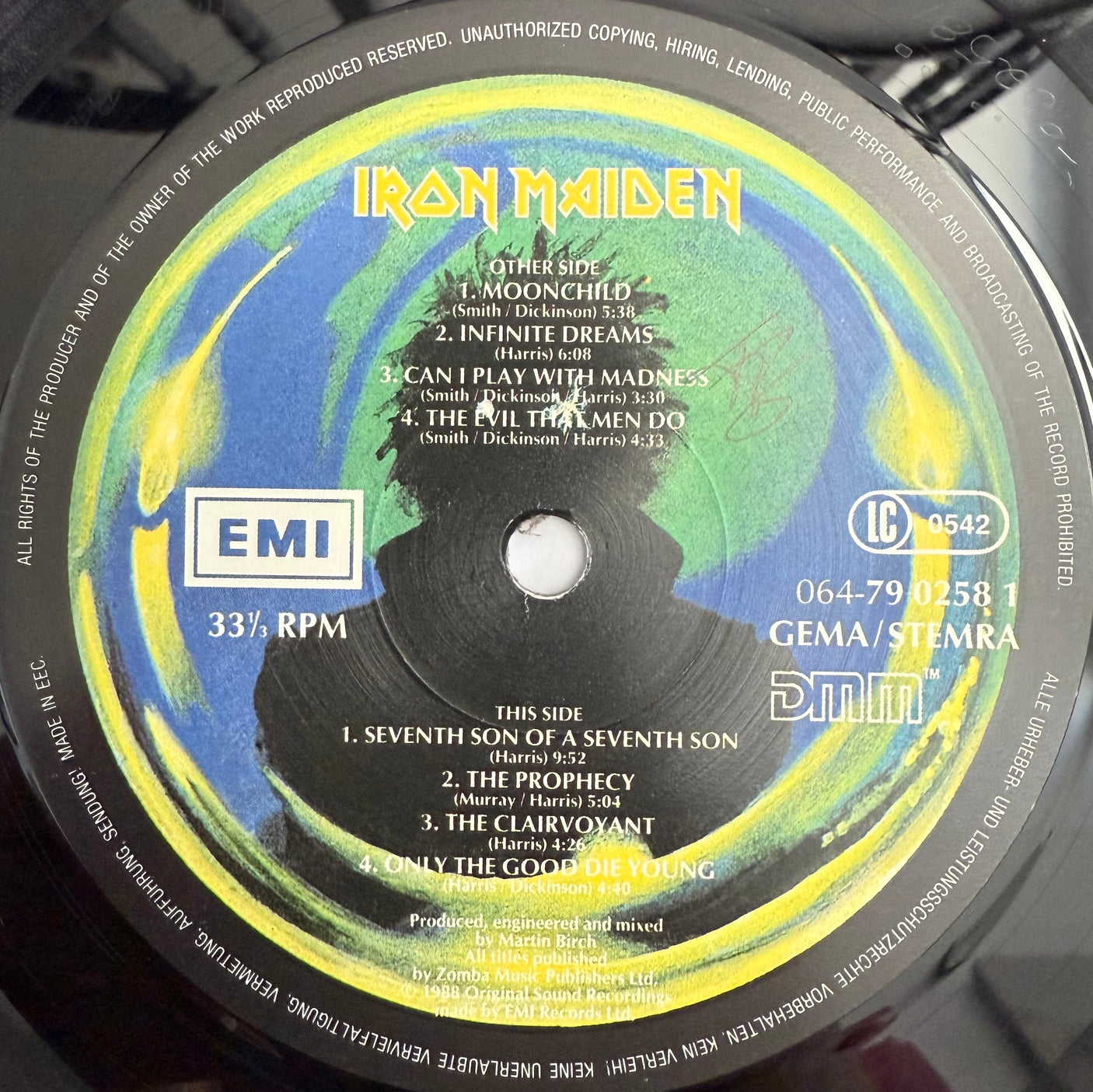 IRON MAIDEN - Seventh Son Of A Seventh Son - USED LP VINYL - ORIGINAL 1988 EUROPE PRESS - VG+/VG+