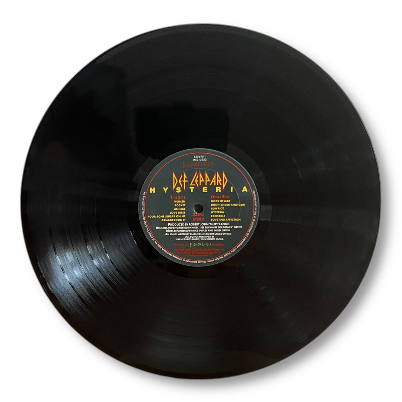 DEF LEPPARD - Hysteria - USED VINYL LP - VG+/VG+