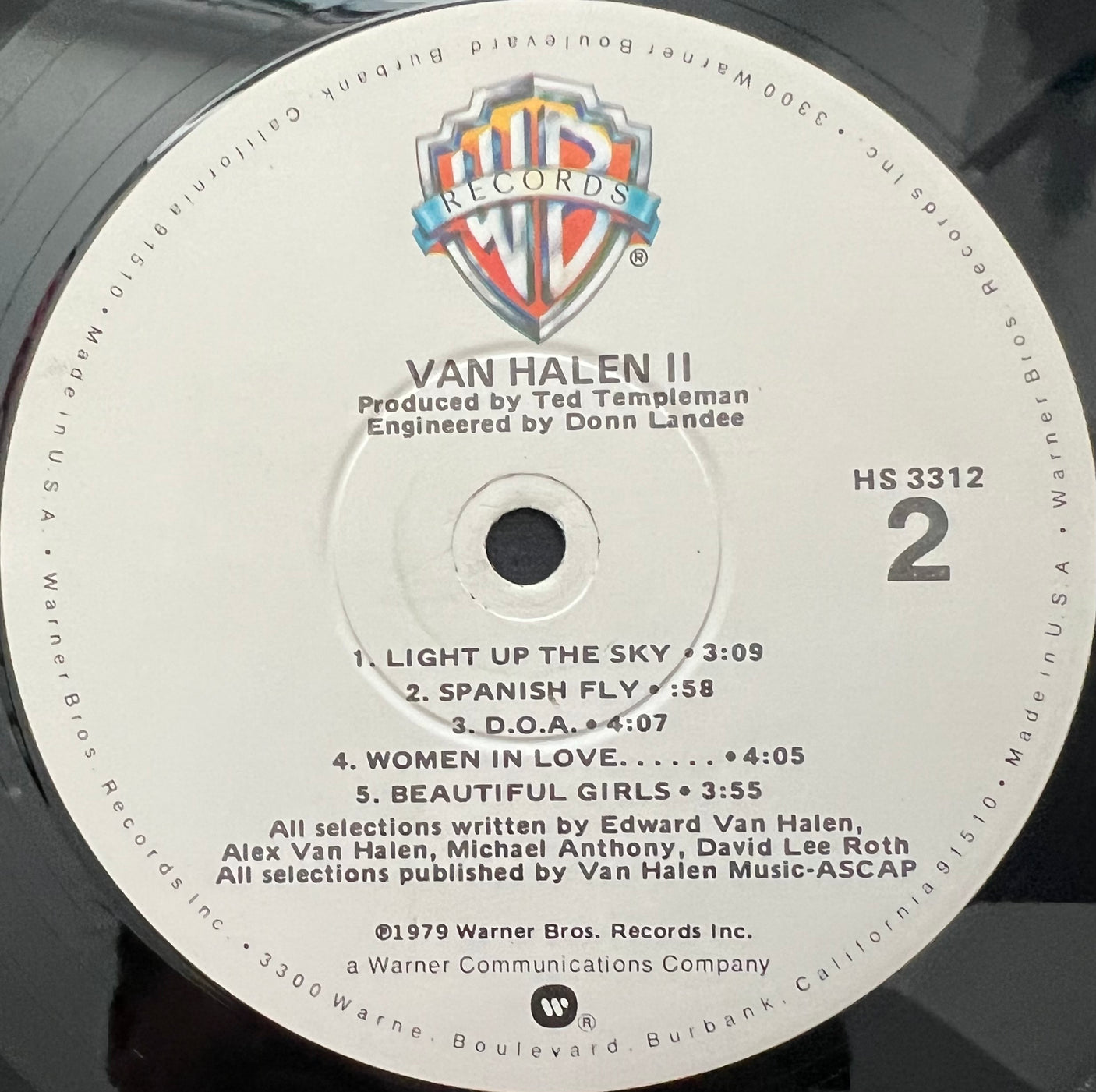 VAN HALEN - Van Halen II - USED LP VINYL - VG/G+