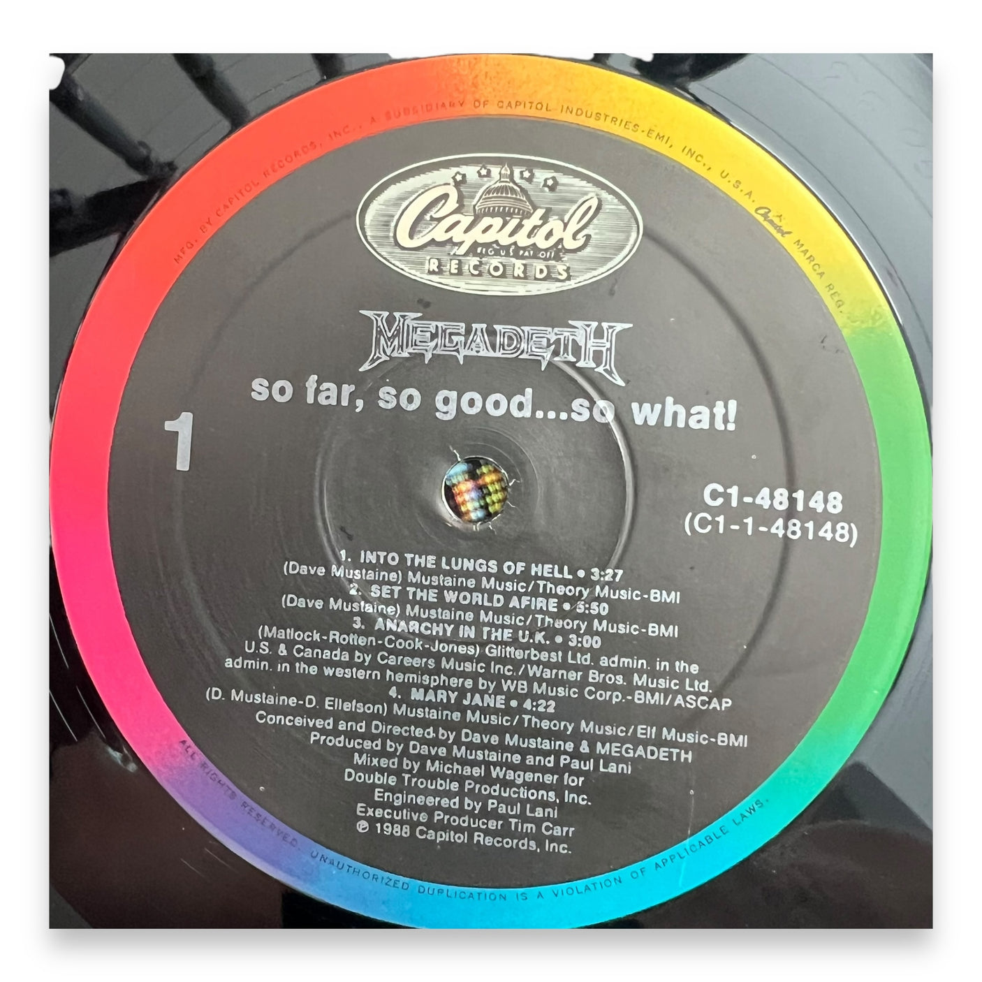 MEGADETH - So Far, So Good… So What! - USED LP VINYL - VG+/VG+