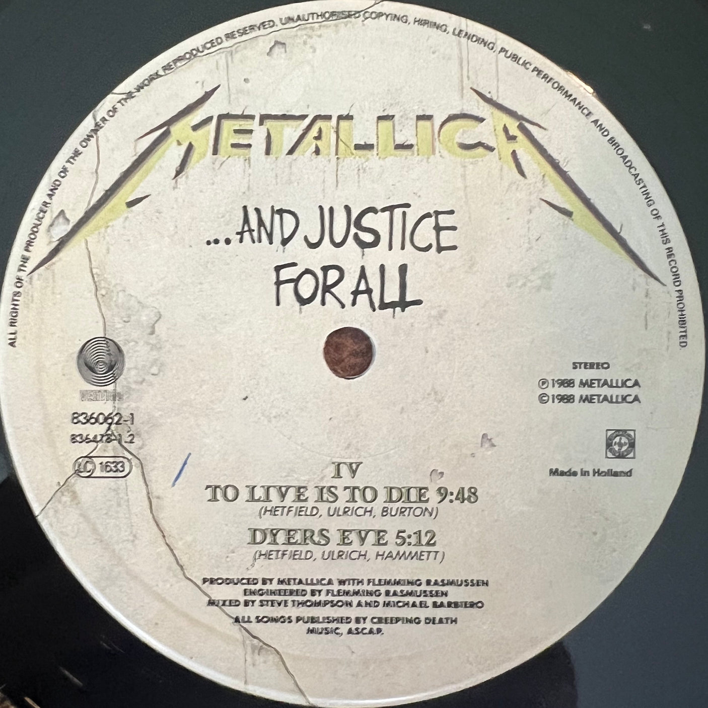 METALLICA - And Justice For All - USED LP VINYL - VG+/VG+