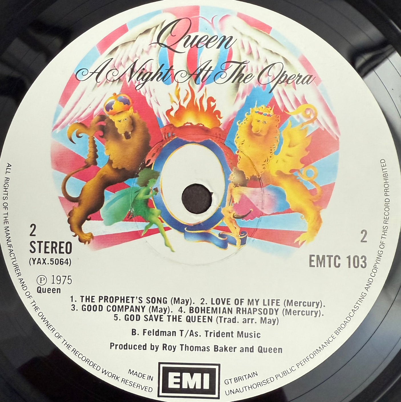 QUEEN - A Night At The Opera - USED LP VINYL - ORIGINAL 1975 UK PRESS - VG+/VG+