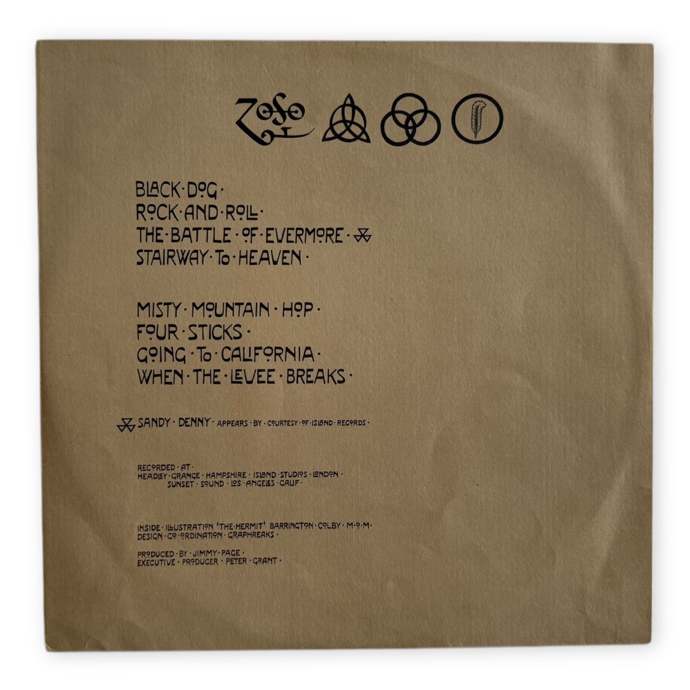 LED ZEPPELIN - Led Zeppelin IV - USED LP VINYL - ORIGINAL 1971 AUSTRALIAN PRESS - VG/VG+