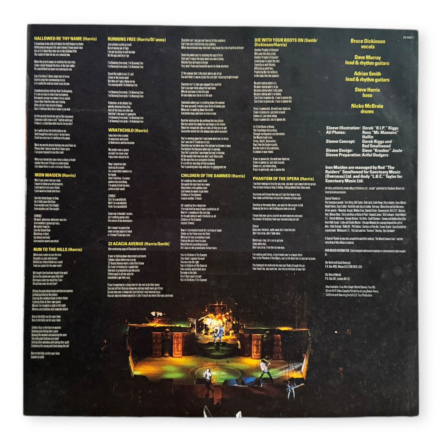 IRON MAIDEN - Live After Death - USED LP VINYL - ORIGINAL 1985 EUROPE PRESS - VG+/VG