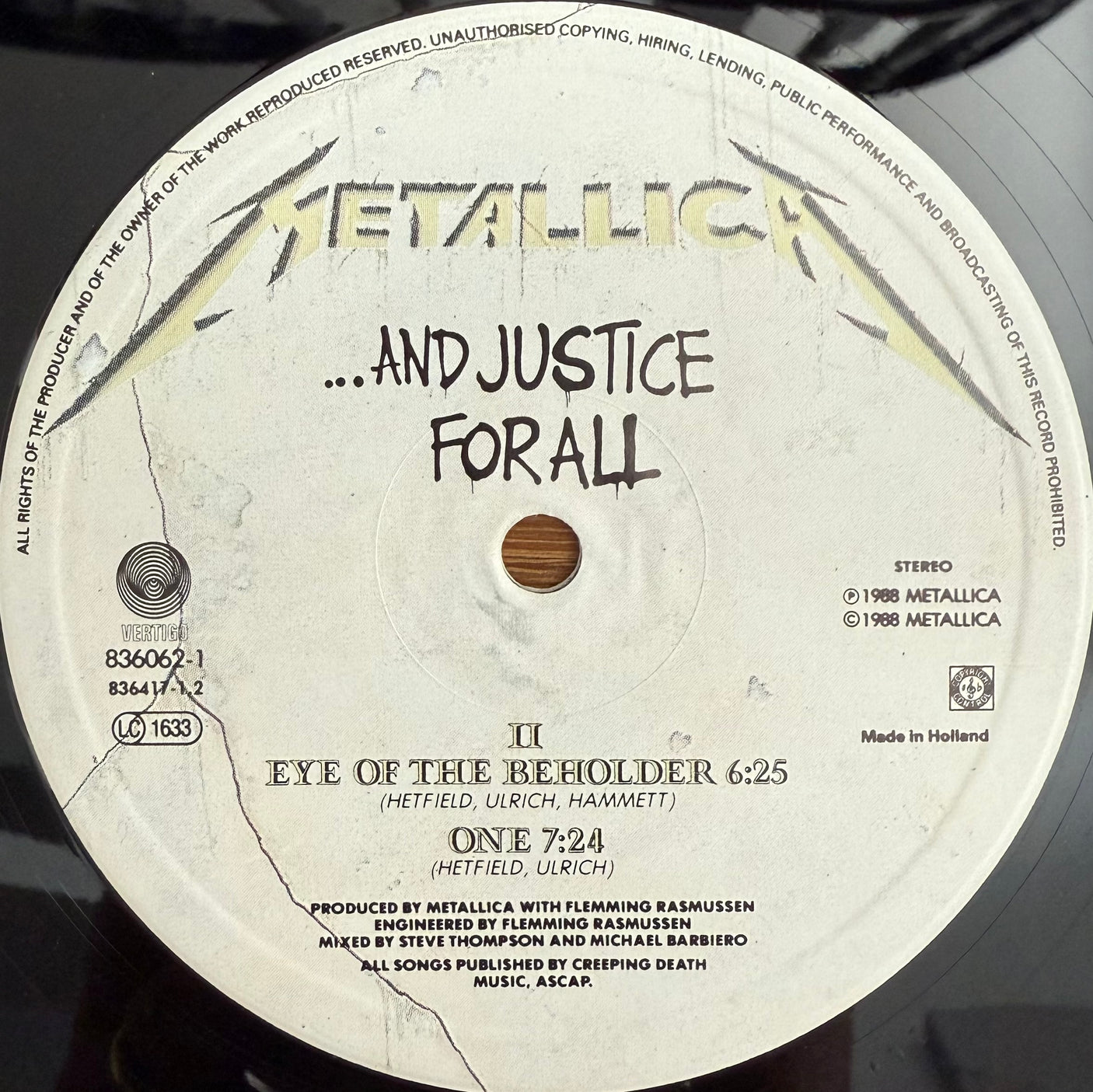 METALLICA - ...And Justice For All - USED LP VINYL - ORIGINAL 1988 EUROPE PRESS - VG+/VG+