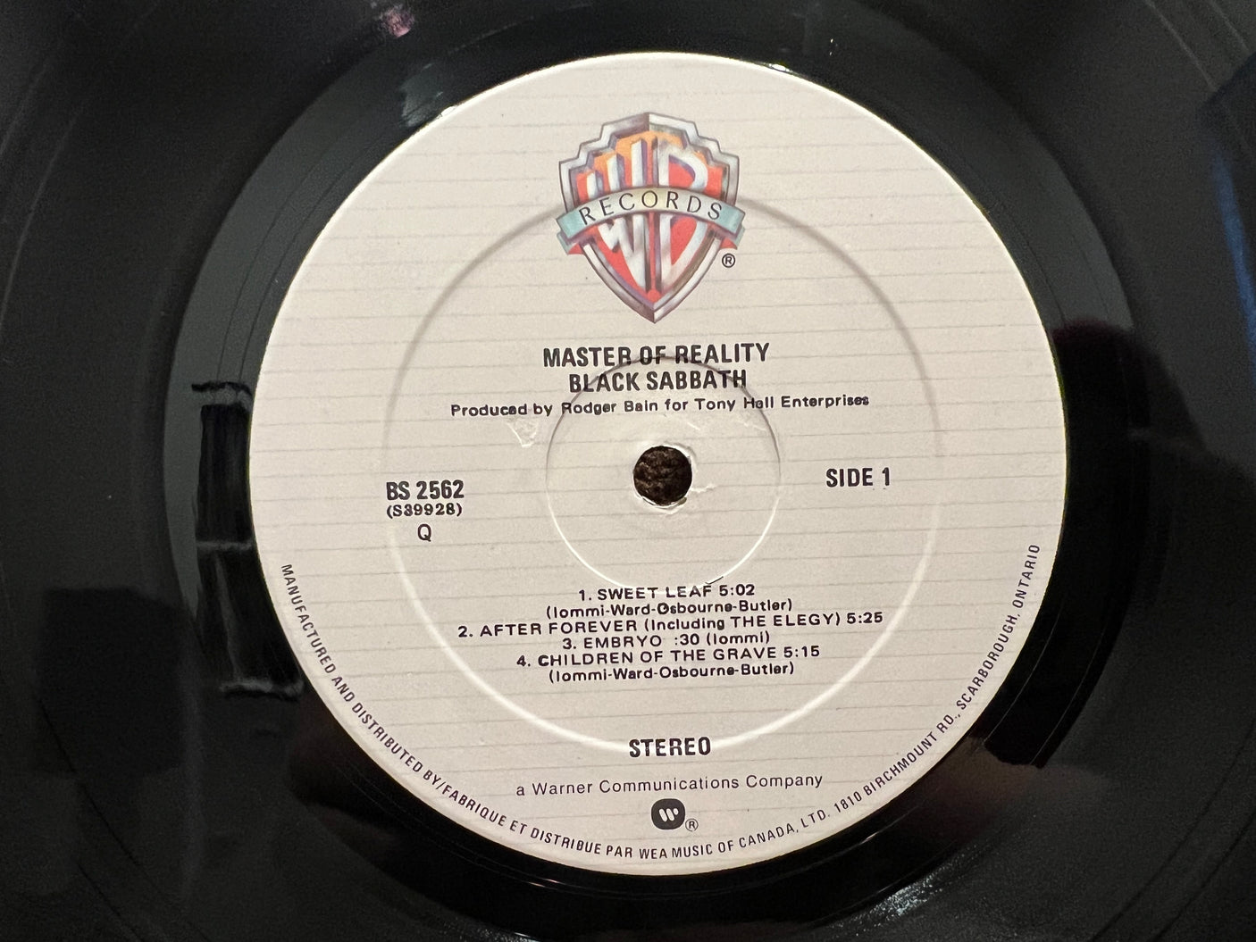 BLACK SABBATH - Master Of Reality- USED LP VINYL - VG+/VG+