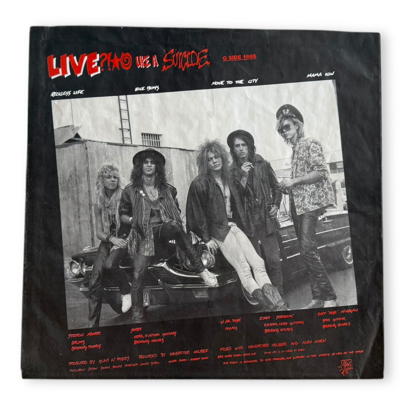 GUNS N ROSES - GN'R Lies - USED LP VINYL - ORIGINAL 1988 EUROPE PRESS - VG+/NM