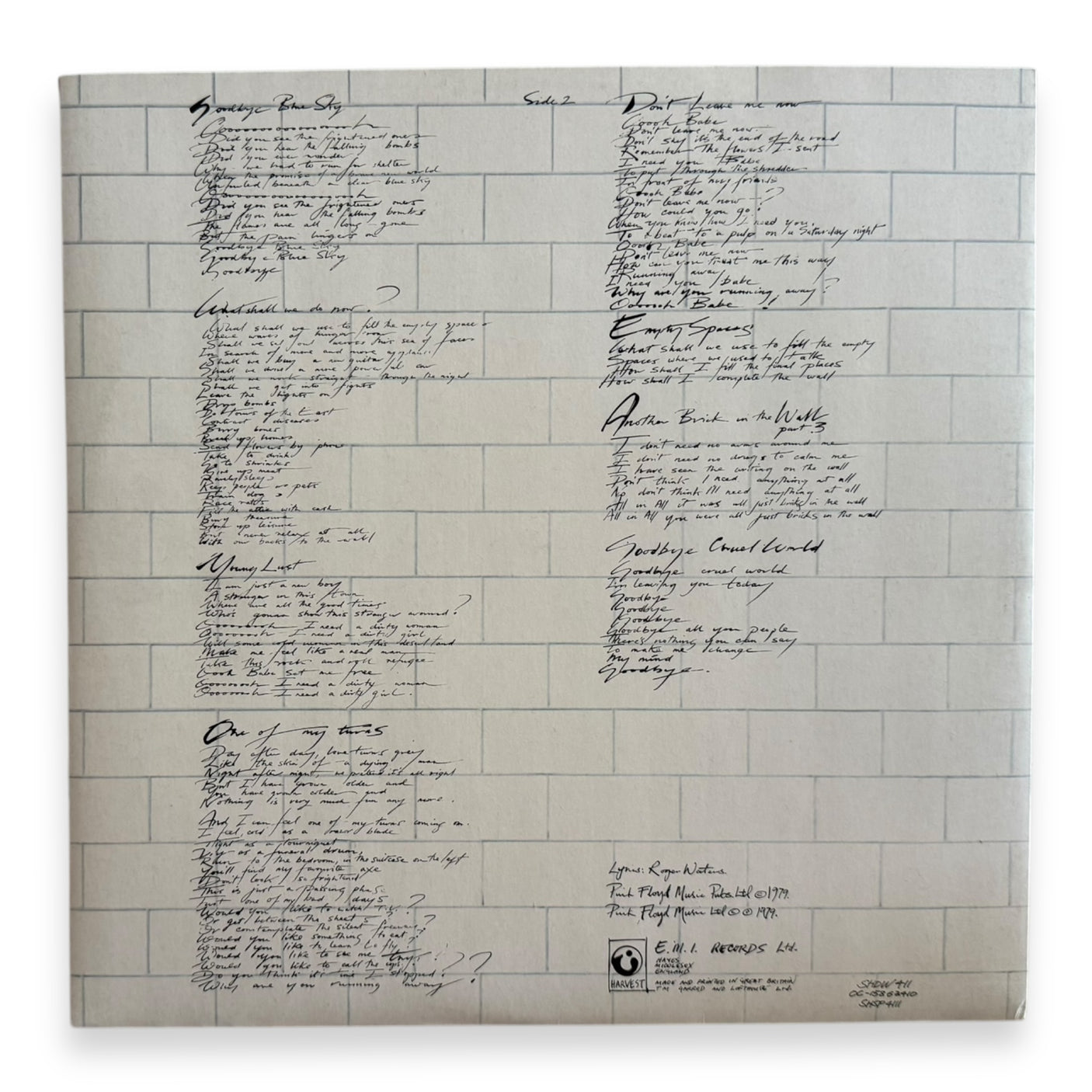 PINK FLOYD - The Wall - USED LP VINYL - ORIGINAL 1979 GERMAN PRESS - VG+/VG+