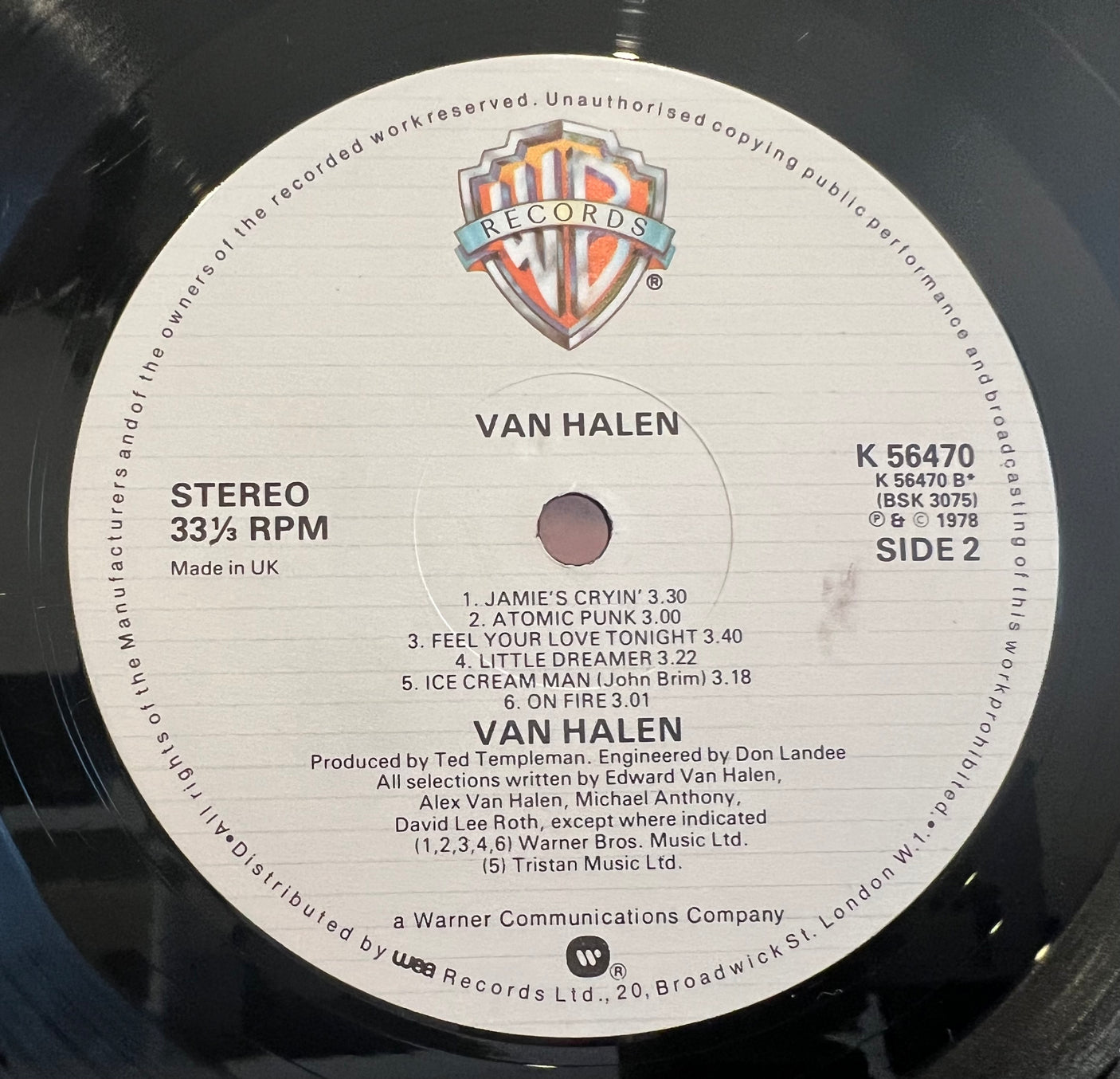 VAN HALEN - Van Halen (Self Titled) - USED LP VINYL - VG+/VG+