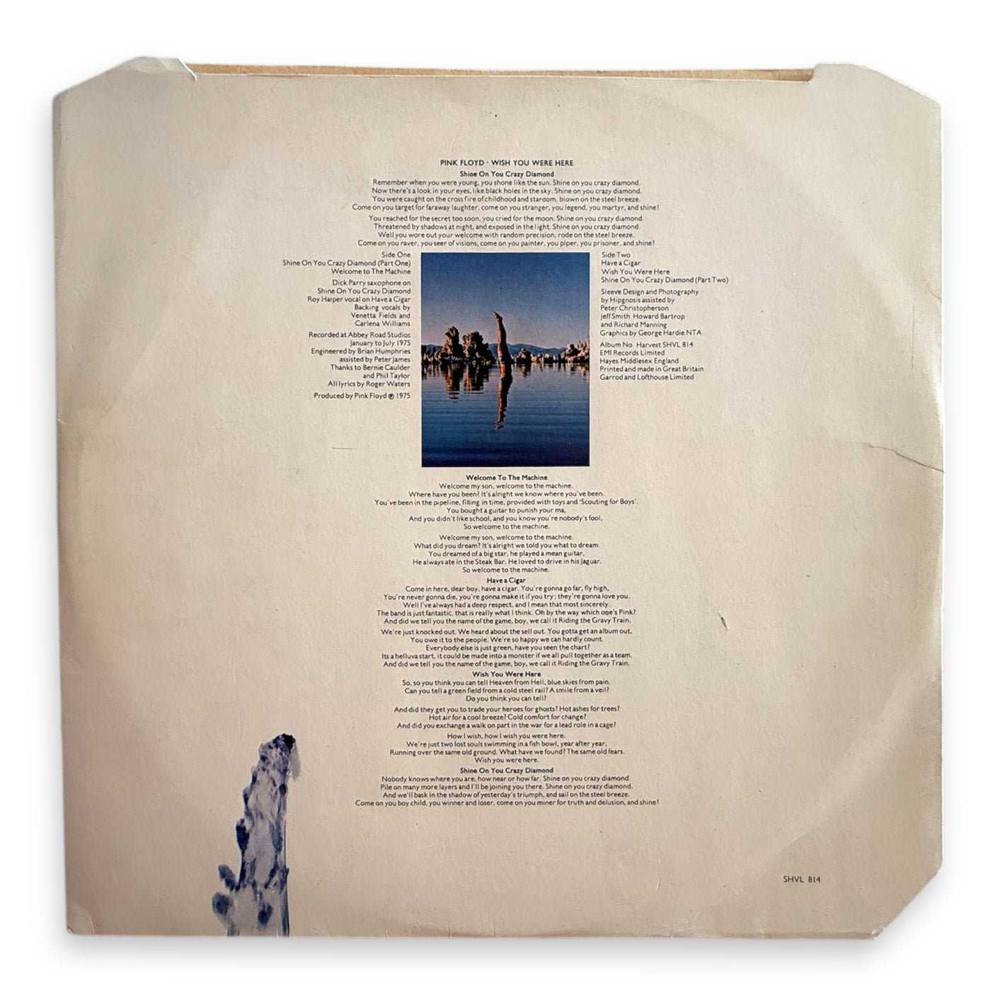 PINK FLOYD - Wish You Were Here - USED LP VINYL - 1975 FIRST PRESS - VG/VG+