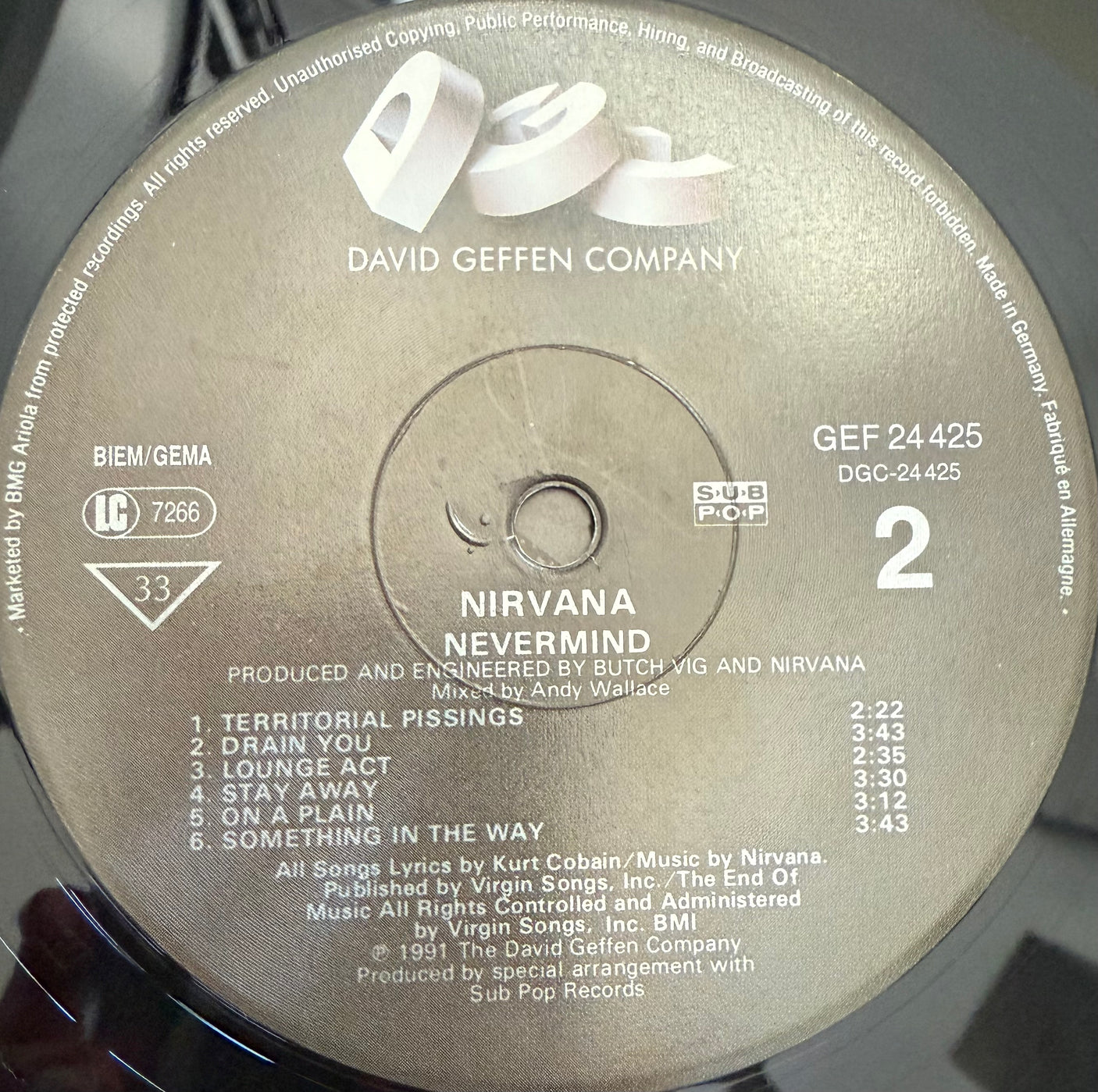 NIRVANA - Nevermind - USED LP VINYL - ORIGINAL 1991 EUROPE PRESS - VG/VG+