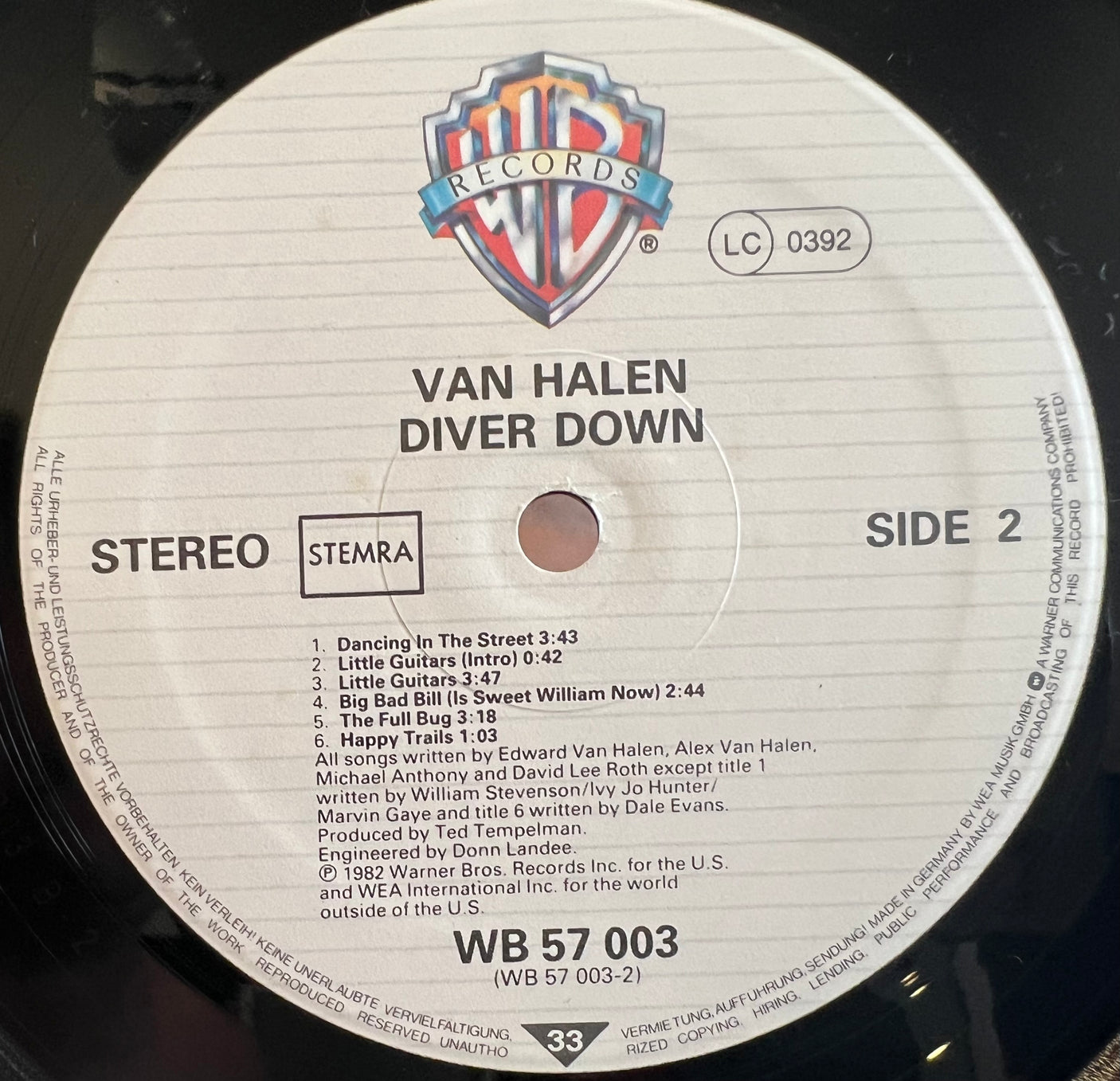 VAN HALEN - Diver Down- USED LP VINYL - VG+/VG+
