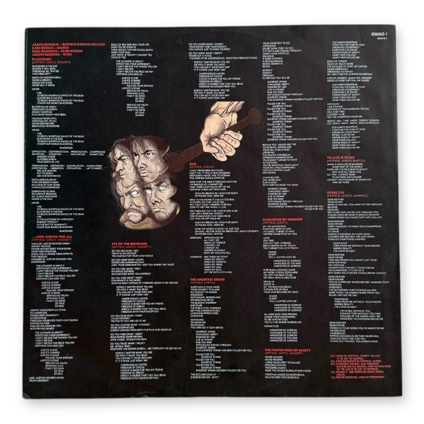 METALLICA - ...And Justice For All - USED LP VINYL - ORIGINAL 1988 EUROPE PRESS - VG+/VG+