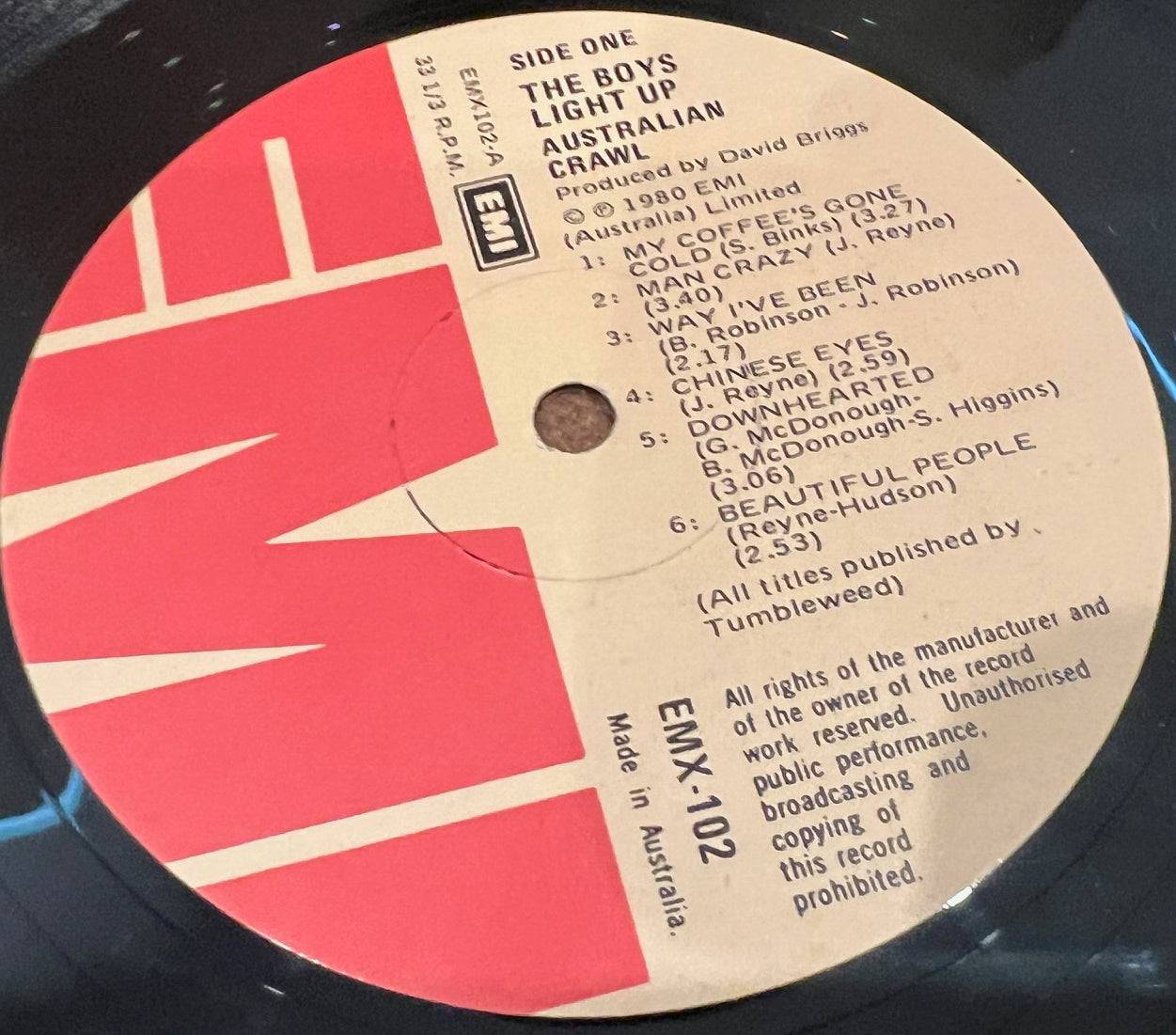 AUSTRALIAN CRAWL - The Boys Light Up - USED LP VINYL - G+/VG