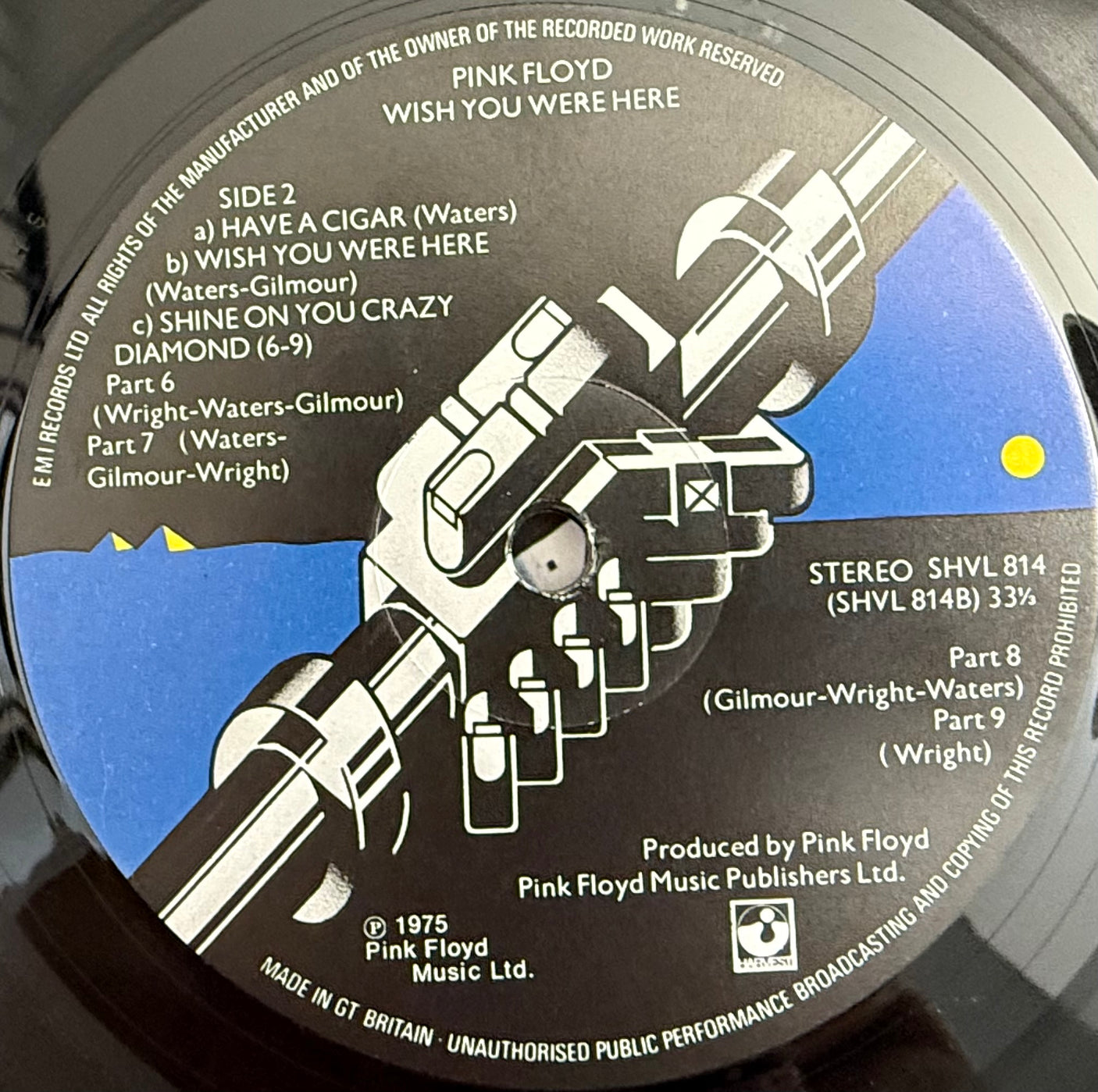 PINK FLOYD - Wish You Were Here - USED LP VINYL - 1975 FIRST PRESS - VG/VG+