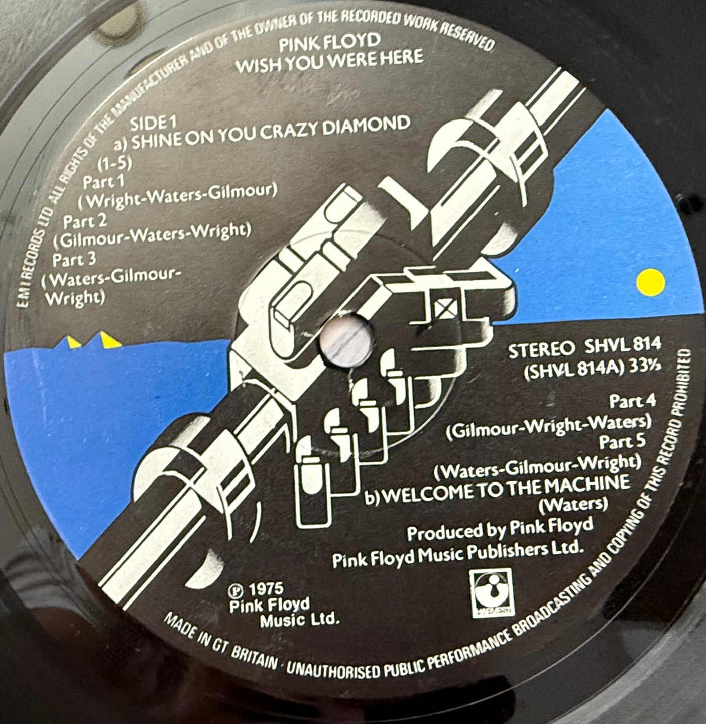 PINK FLOYD - Wish You Were Here - USED LP VINYL - 1975 FIRST PRESS - VG/VG+