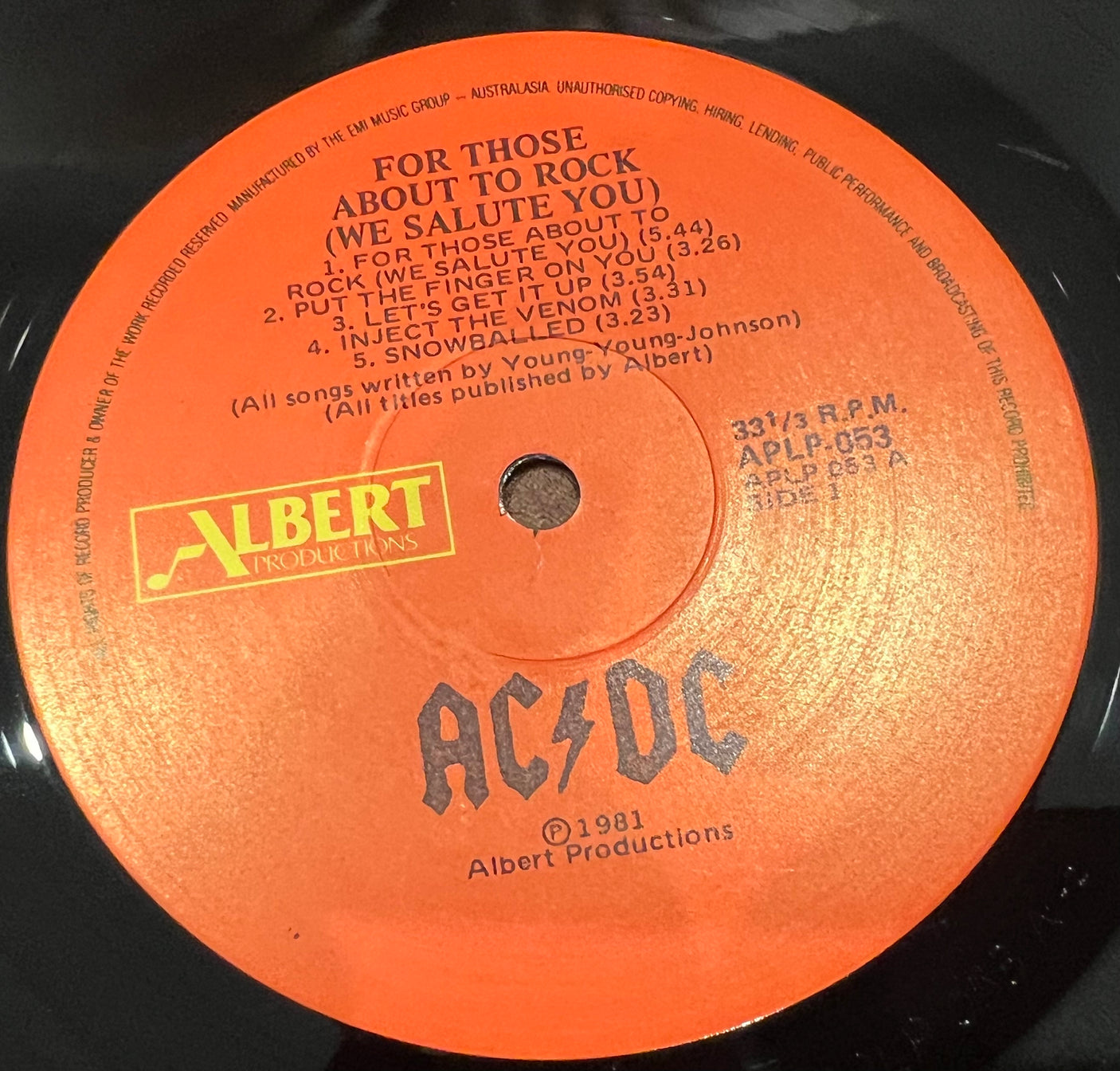 AC/DC - For Those About To Rock (We Salute You) - USED LP VINYL - VG/G+