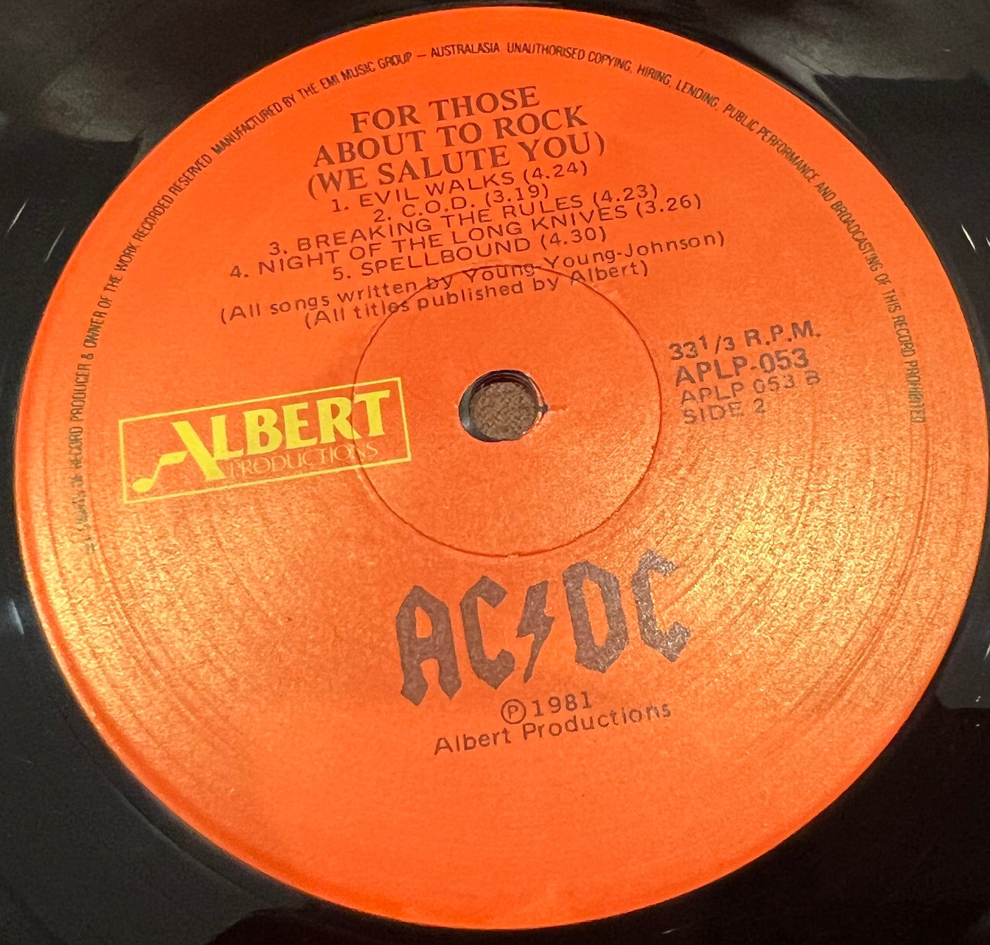 AC/DC - For Those About To Rock (We Salute You) - USED LP VINYL - VG/G+