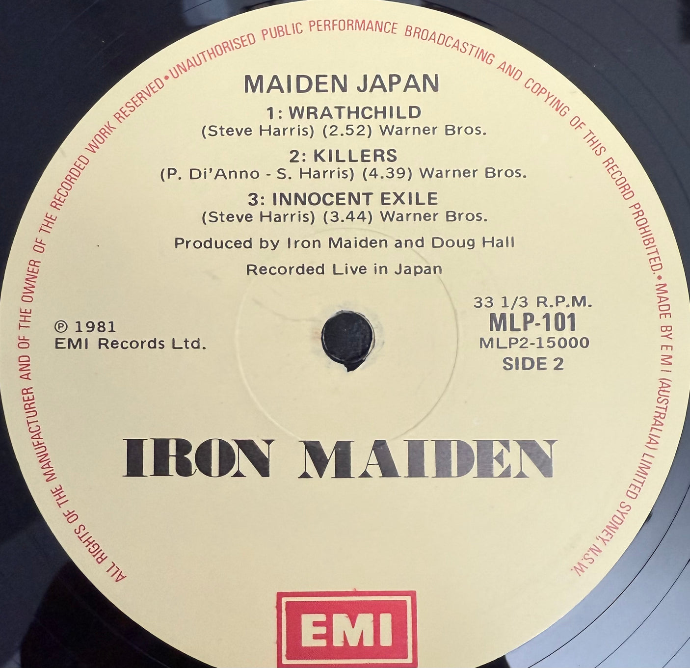 IRON MAIDEN - Maiden Japan - USED LP VINYL - ORIGINAL 1981 AUSTRALIAN PRESS - VG/G+