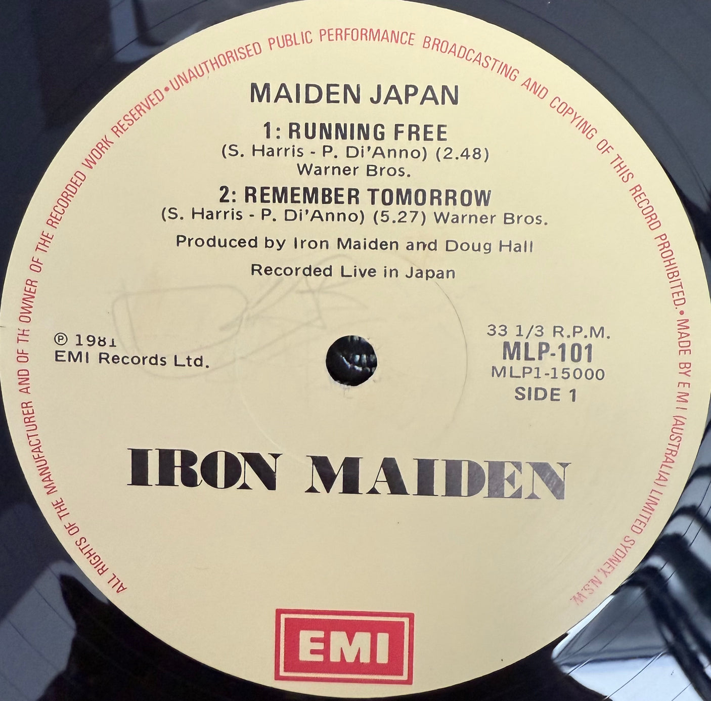 IRON MAIDEN - Maiden Japan - USED LP VINYL - ORIGINAL 1981 AUSTRALIAN PRESS - VG/G+
