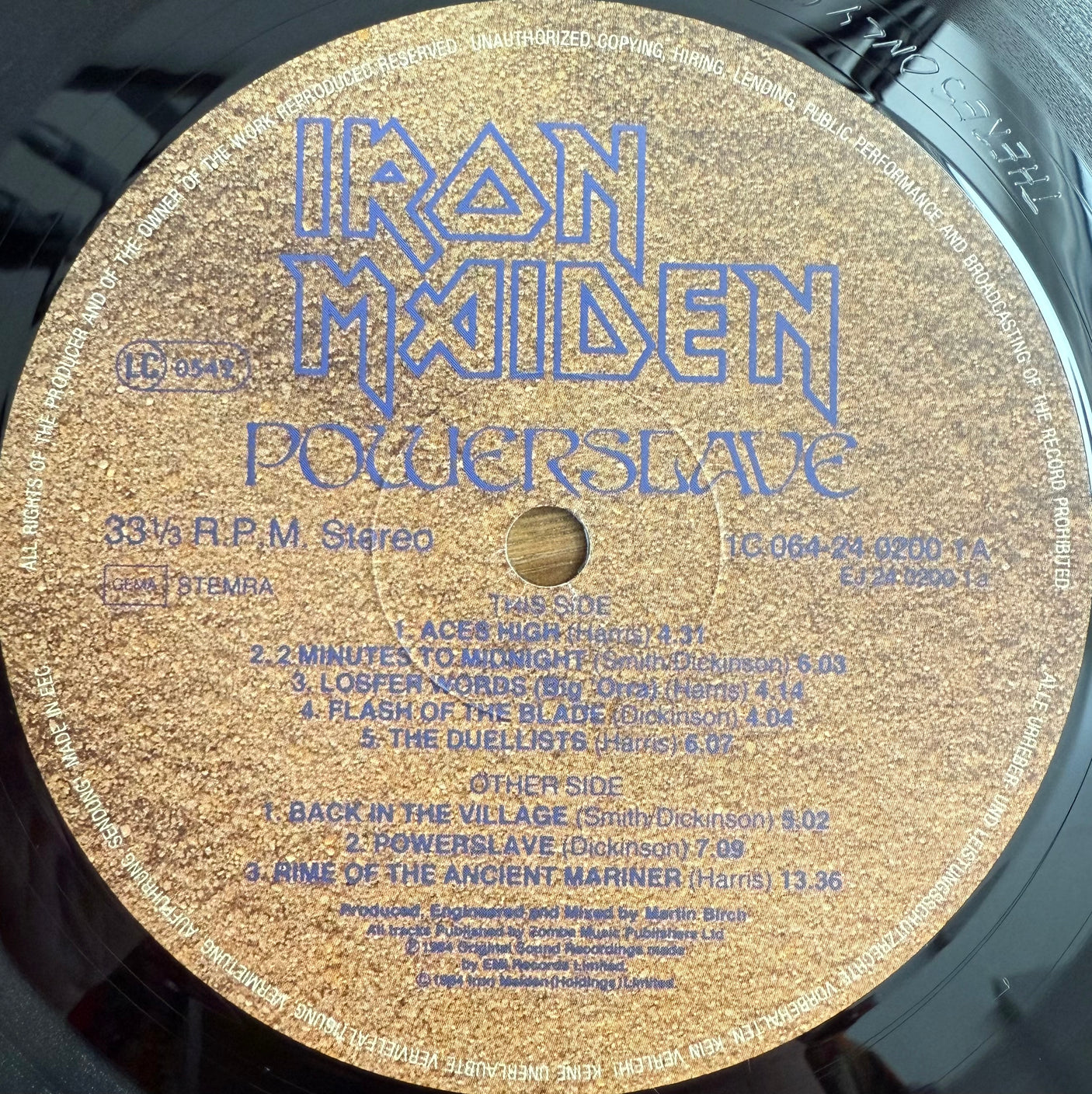 IRON MAIDEN - Powerslave - USED LP VINYL - ORIGINAL 1984 EUROPE PRESS - VG+/VG+
