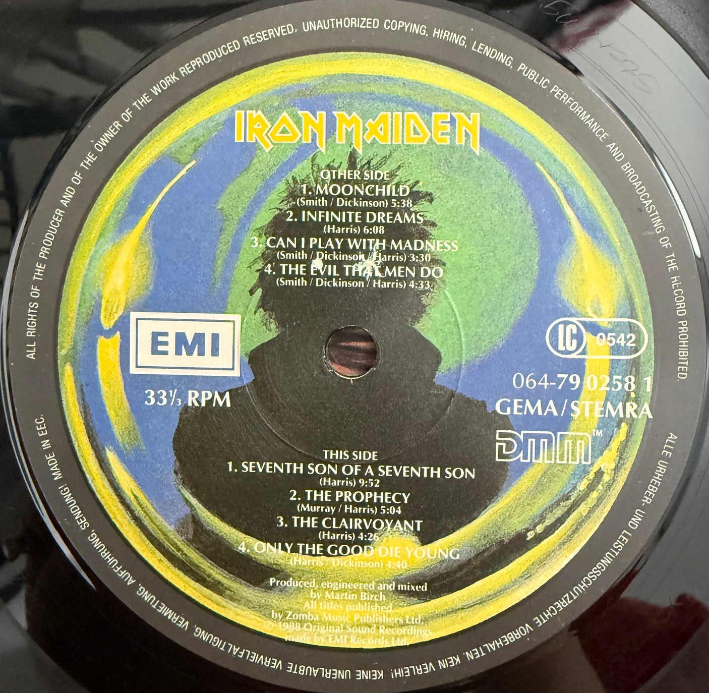 IRON MAIDEN - Seventh Son Of A Seventh Son - USED LP VINYL - ORIGINAL 1988 EUROPE PRESS - VG/NM